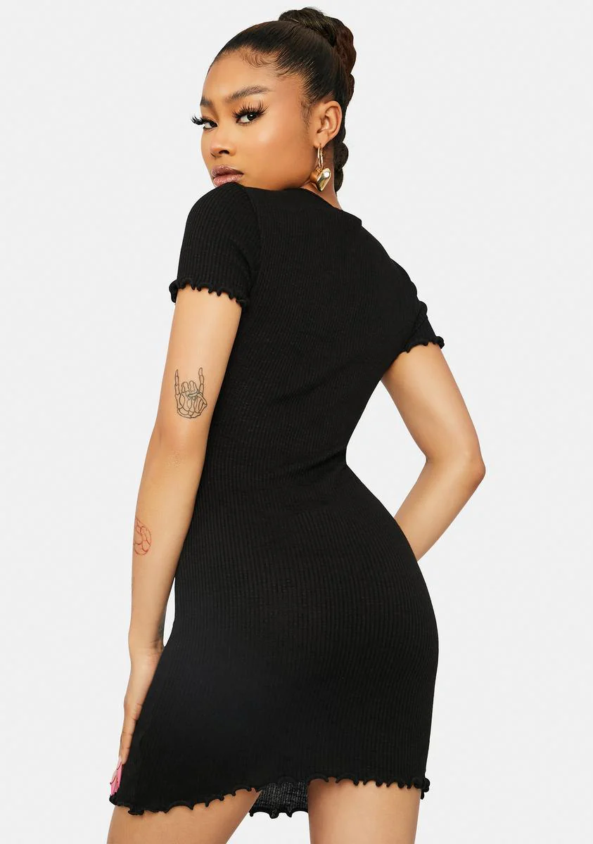 Riding The Wind Lettuce Hem Mini Dress - Image 4