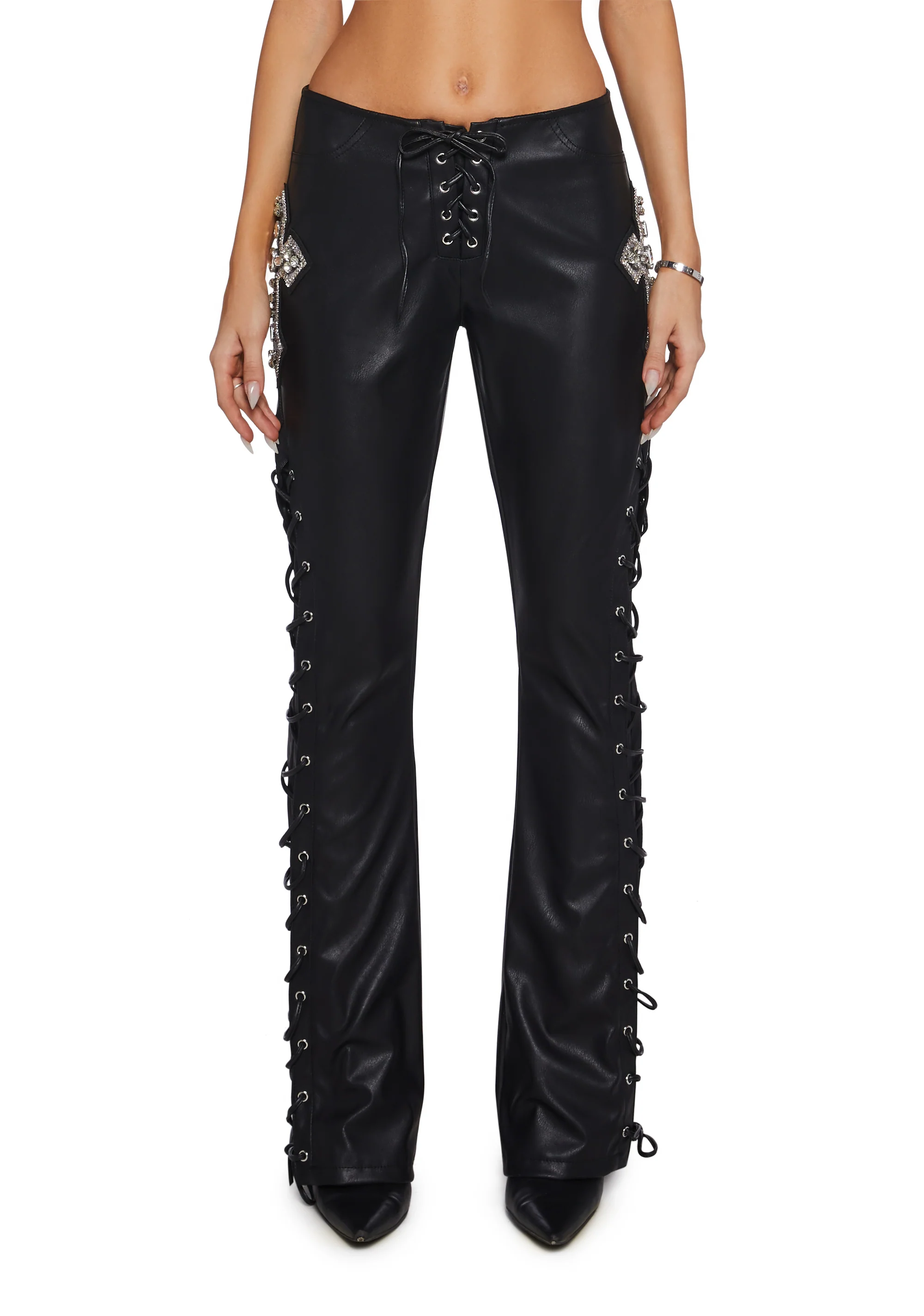 Ring In The Bling Lace-Up Trousers - Image 2