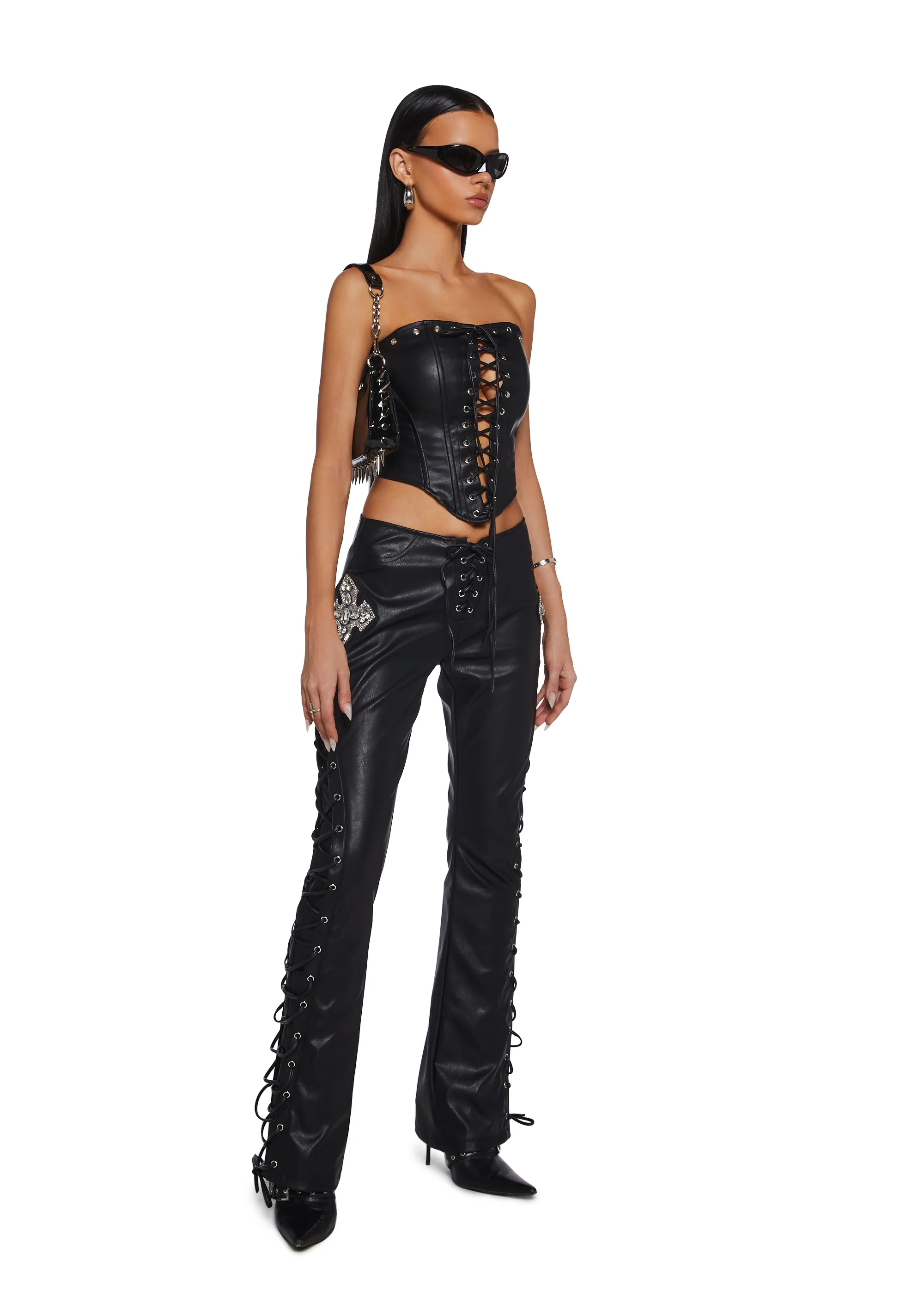 Ring In The Bling Lace-Up Trousers - Image 5