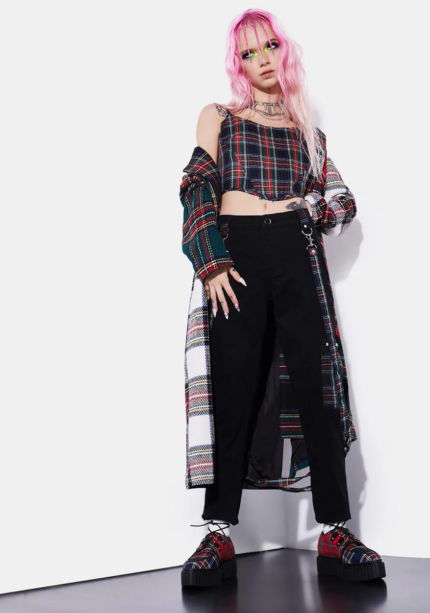 Riot Squad Mixed Plaid Pants - Image 3