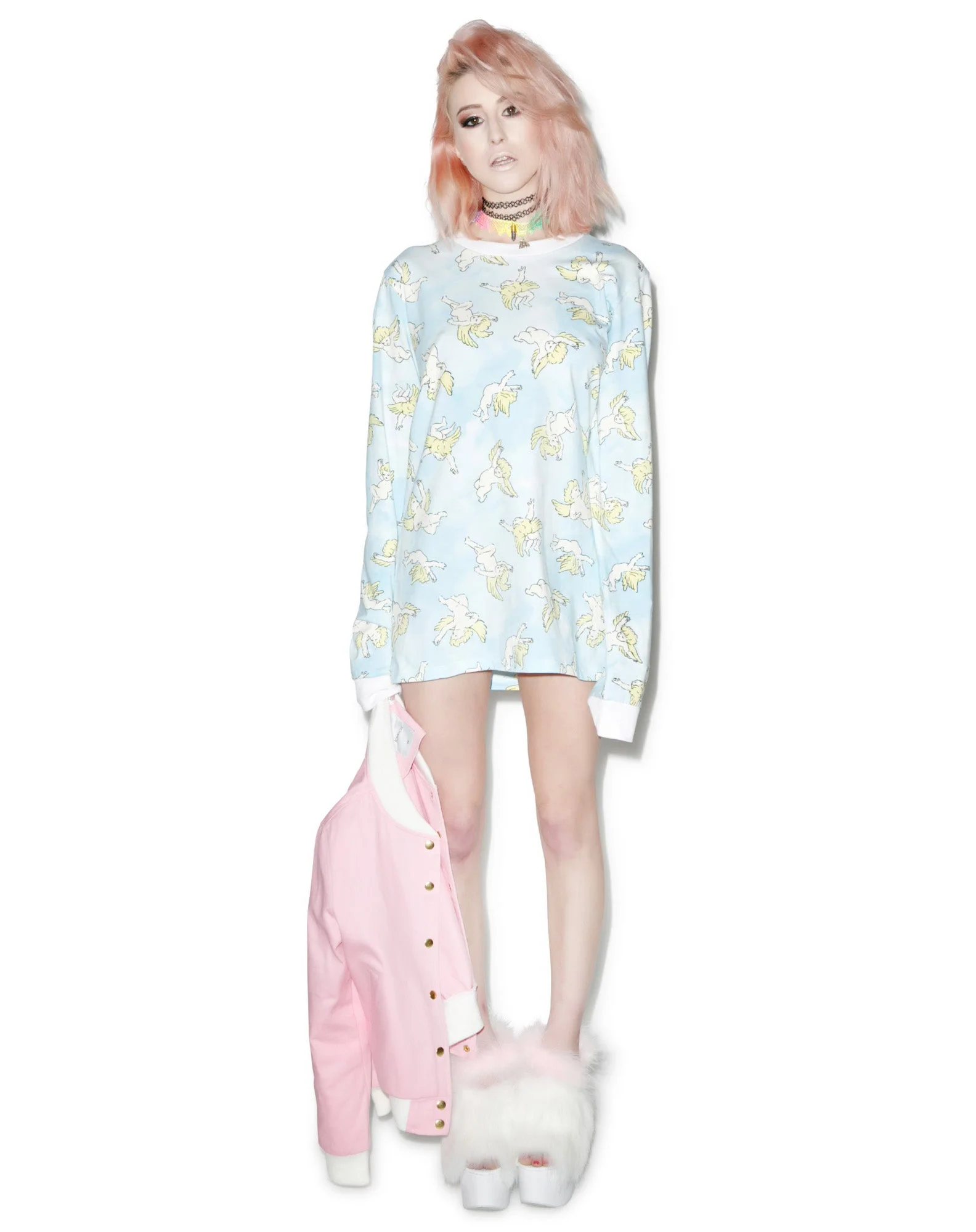 Risen Sky Long Sleeve Tee - Light Pink - Image 6