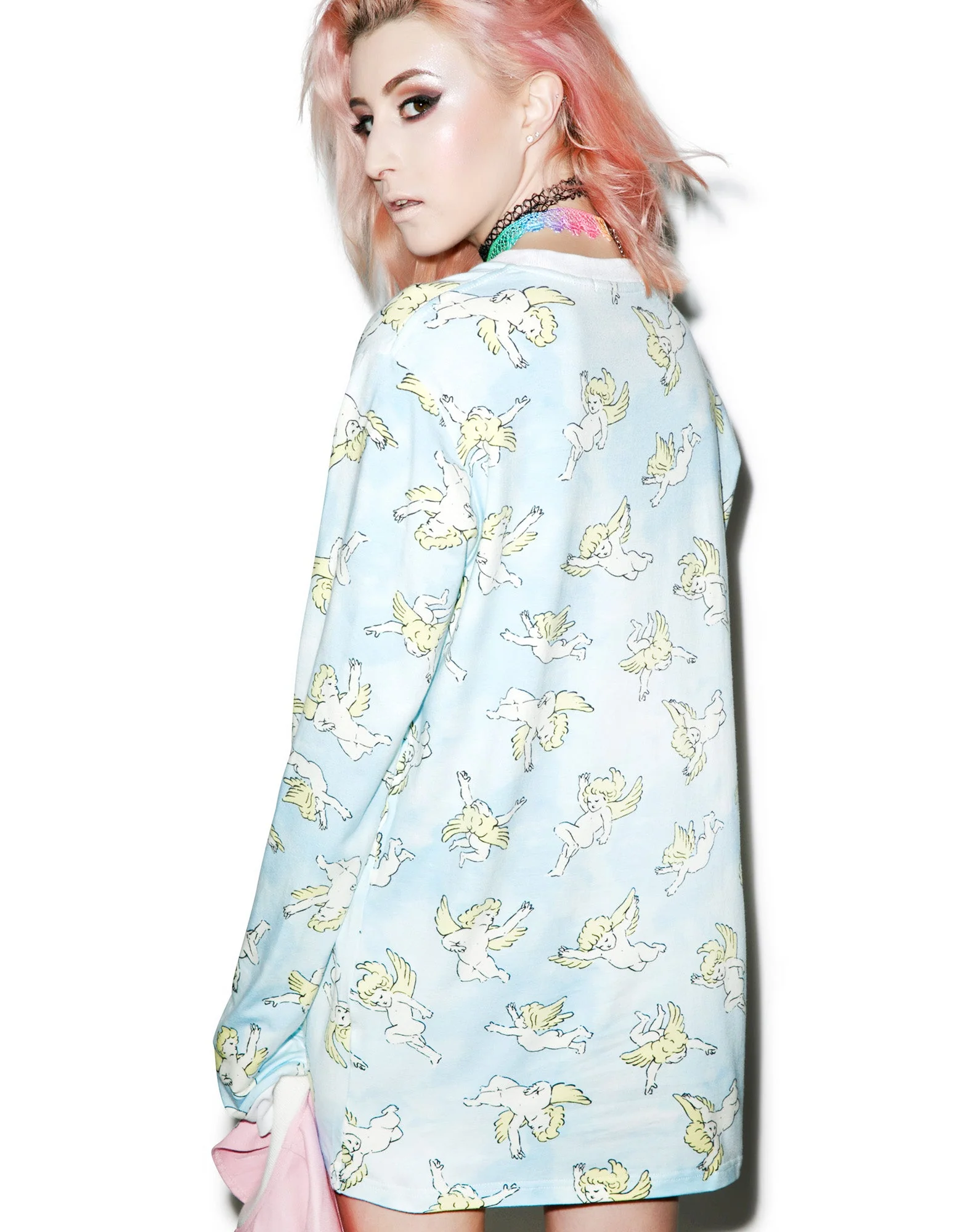 Risen Sky Long Sleeve Tee - Light Pink - Image 7