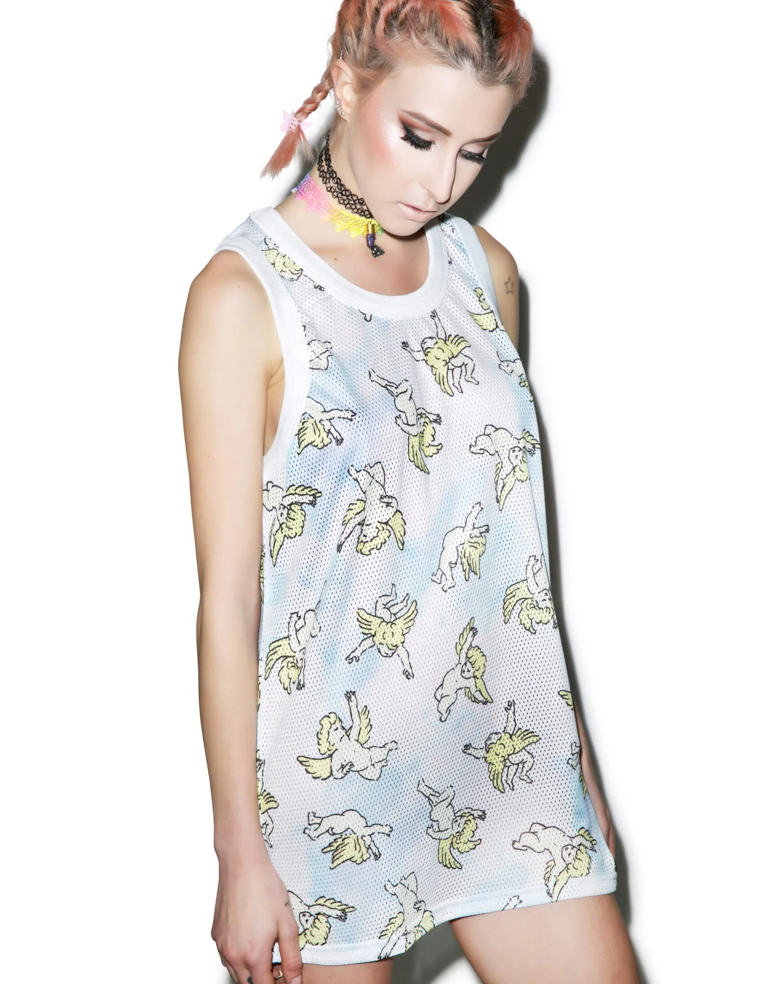 Risen Sky Mesh Tank - Light Blue - Image 2