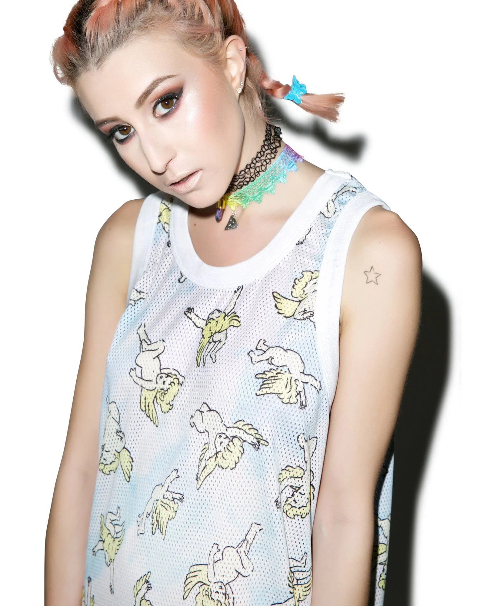 Risen Sky Mesh Tank - Light Blue - Image 4