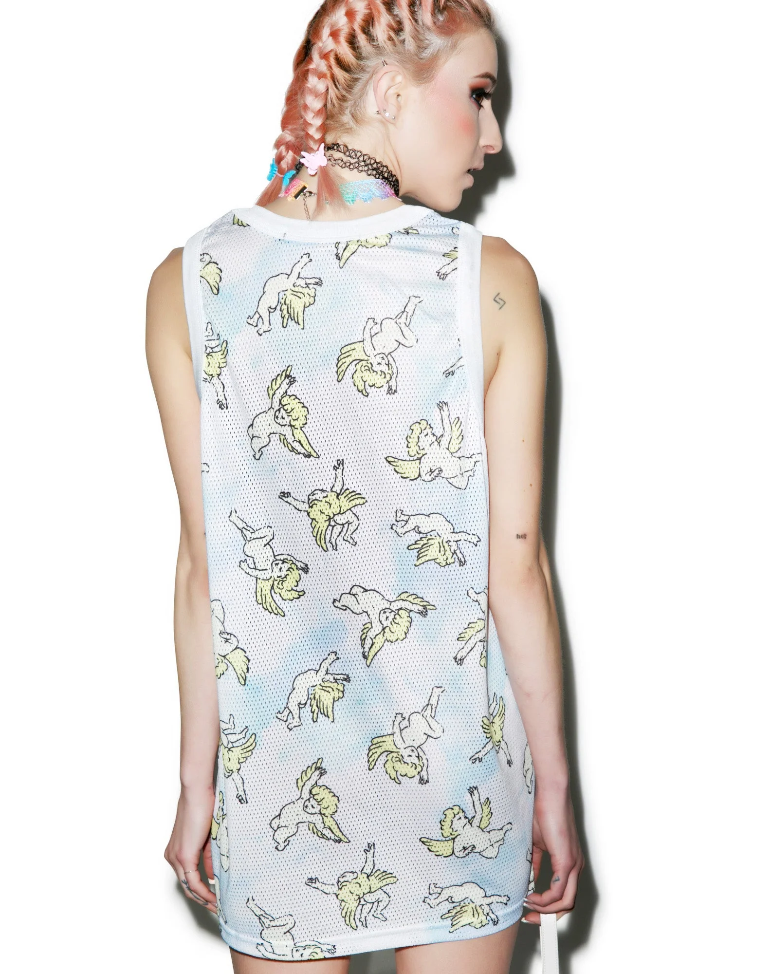 Risen Sky Mesh Tank - Light Blue - Image 5