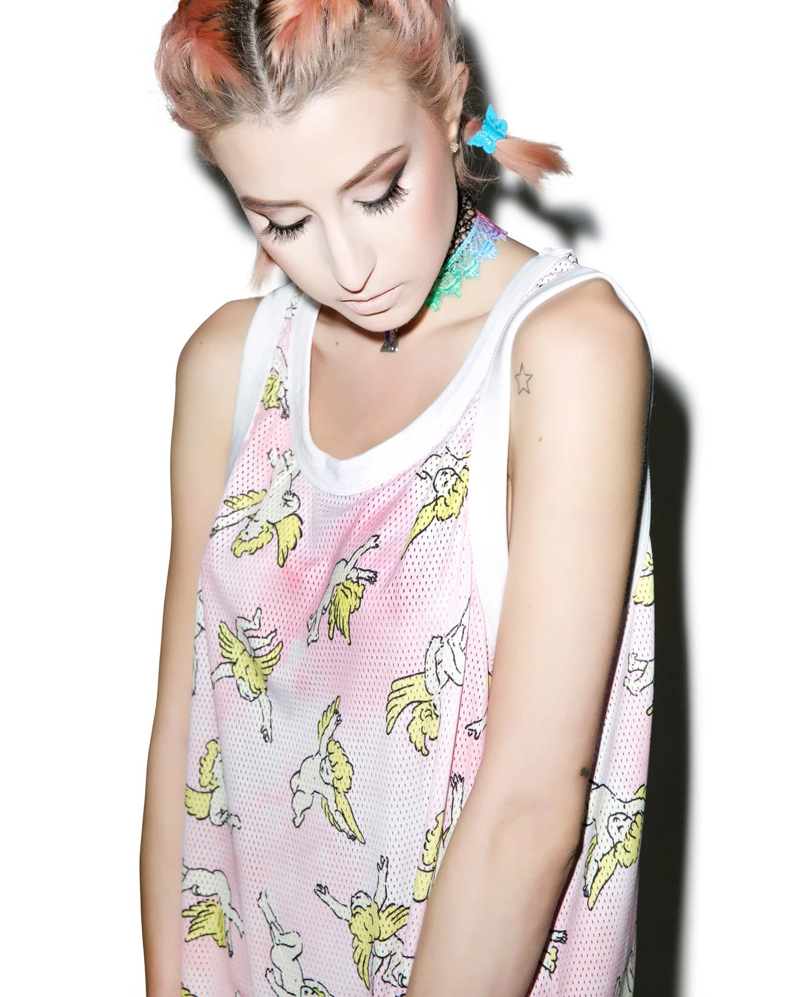 Risen Sky Mesh Tank - Light Blue - Image 6