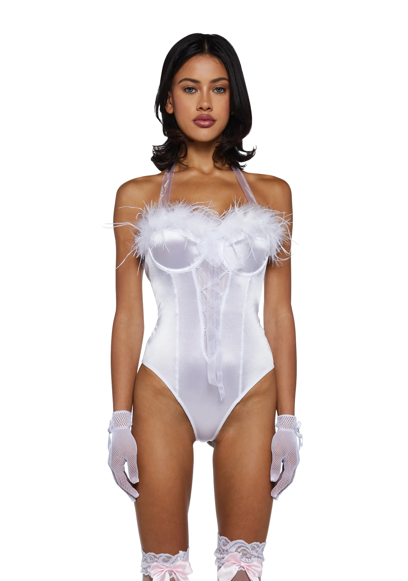 Risky Mistress Glove Set-White - Image 2