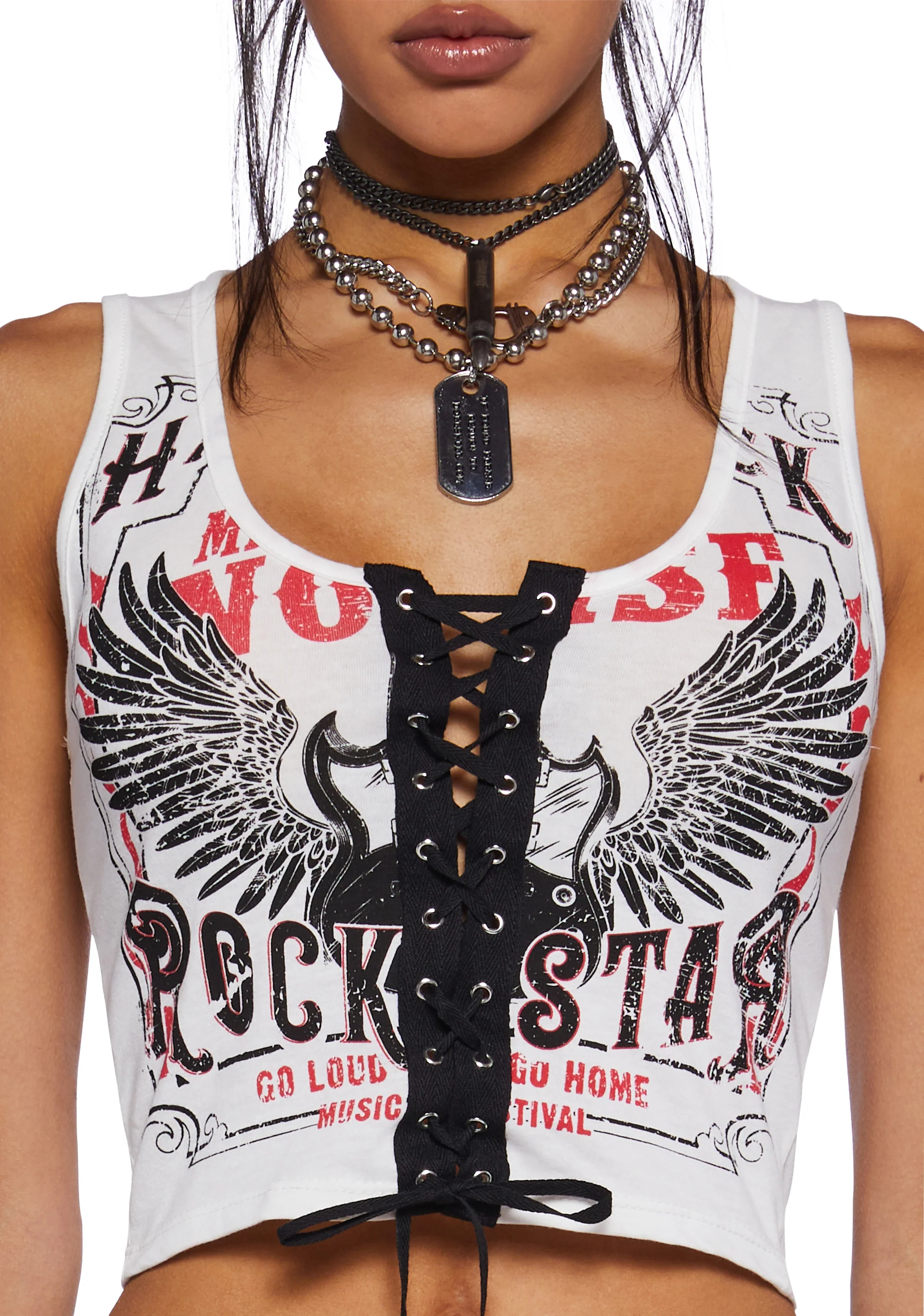 Rock Star Lace-Up Tank Top - Image 5