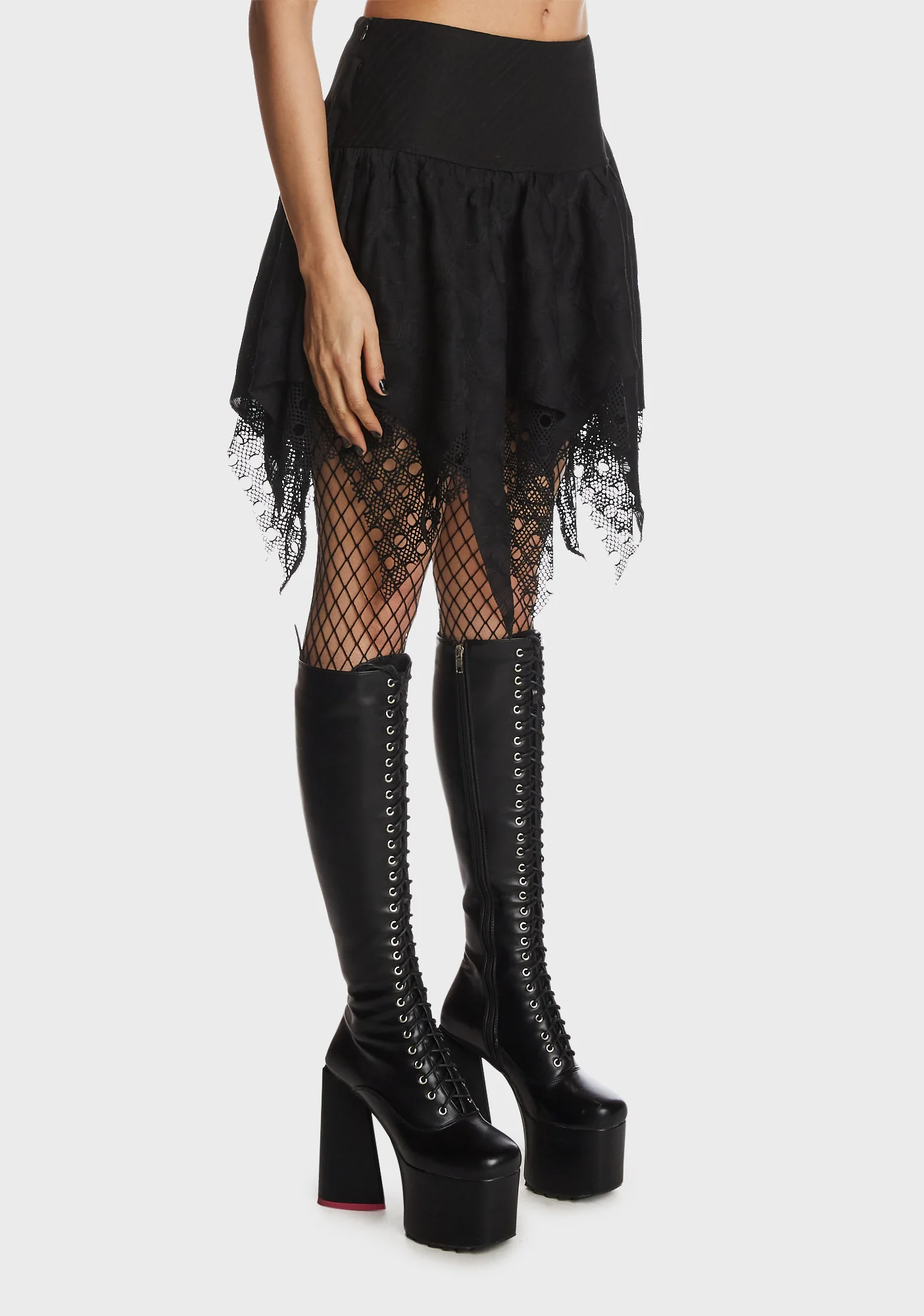 Rocker Irregular Messy Hem Skirt - Image 3