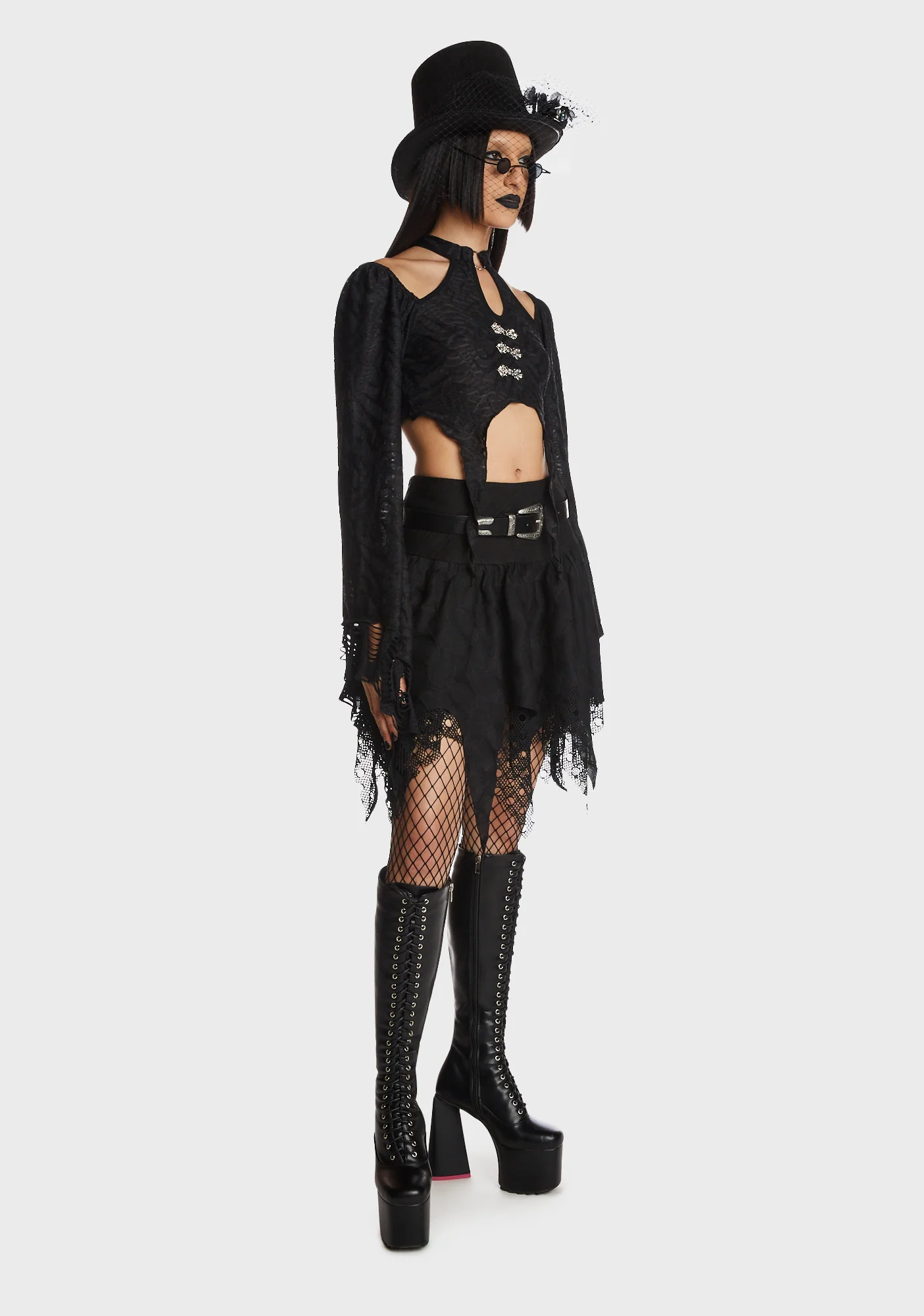 Rocker Irregular Messy Hem Skirt - Image 5