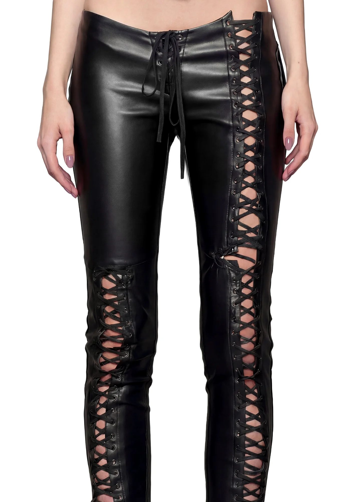 Rockstar Lace Up Pants - Black - Image 5