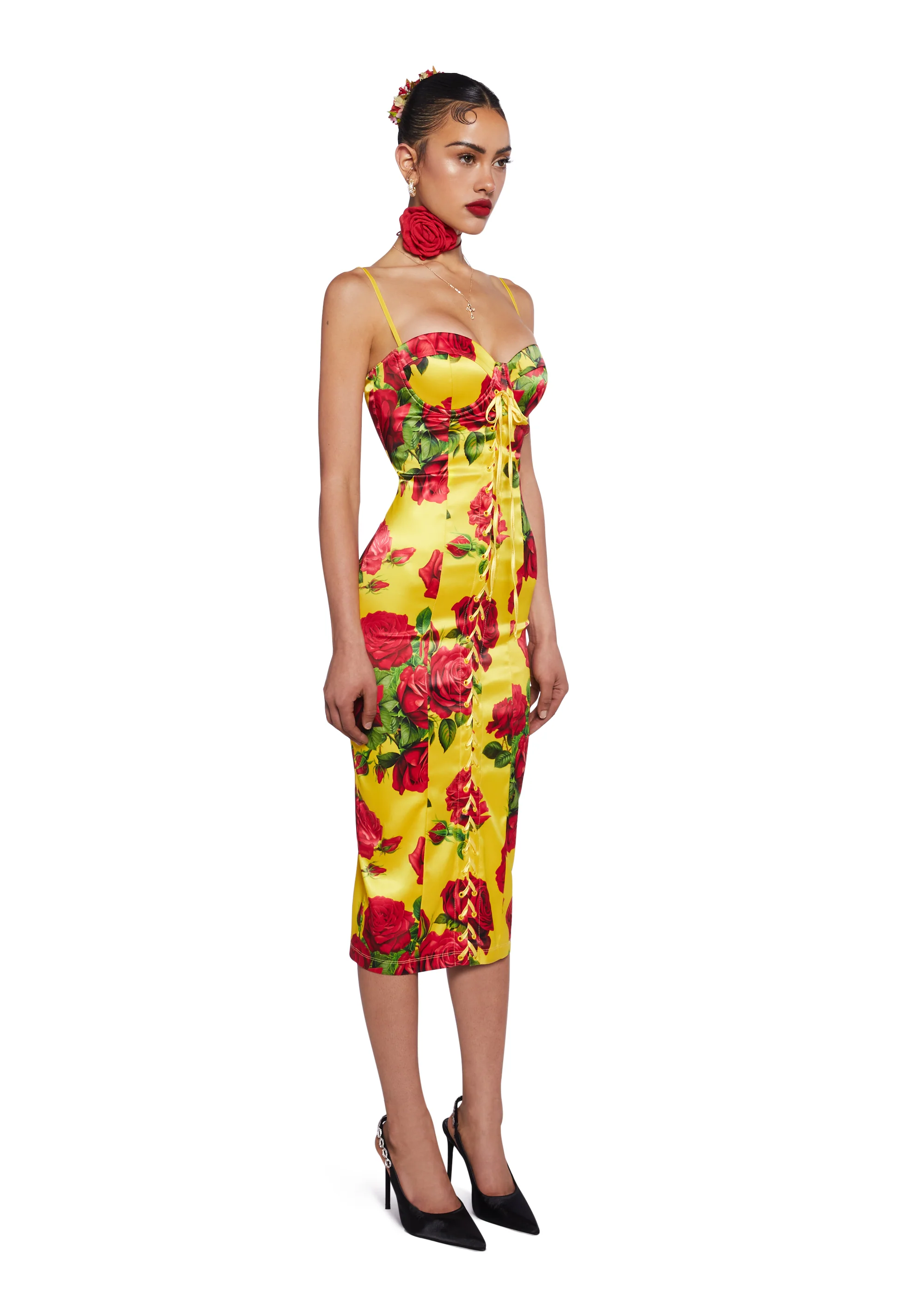Romantic Getaway Midi Dress - Yellow - Image 3