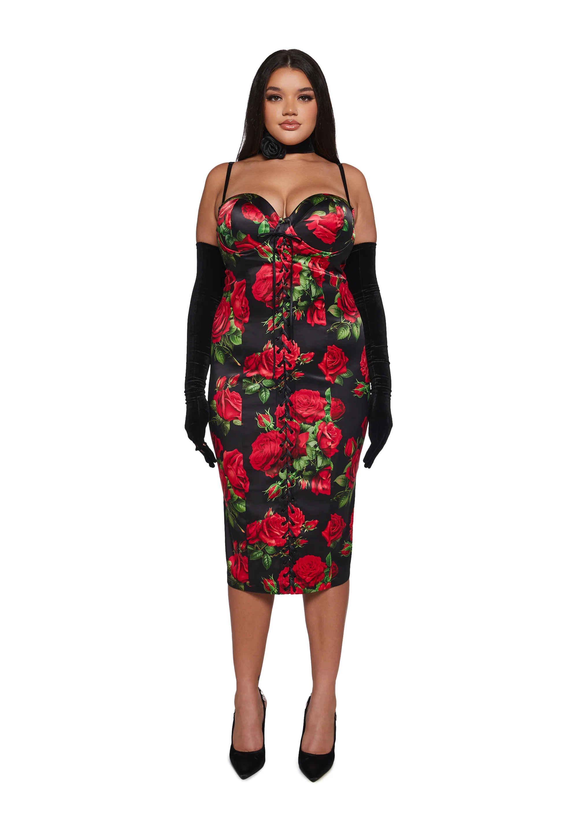 Romantic Getaway Midi Dress - Black - Image 2