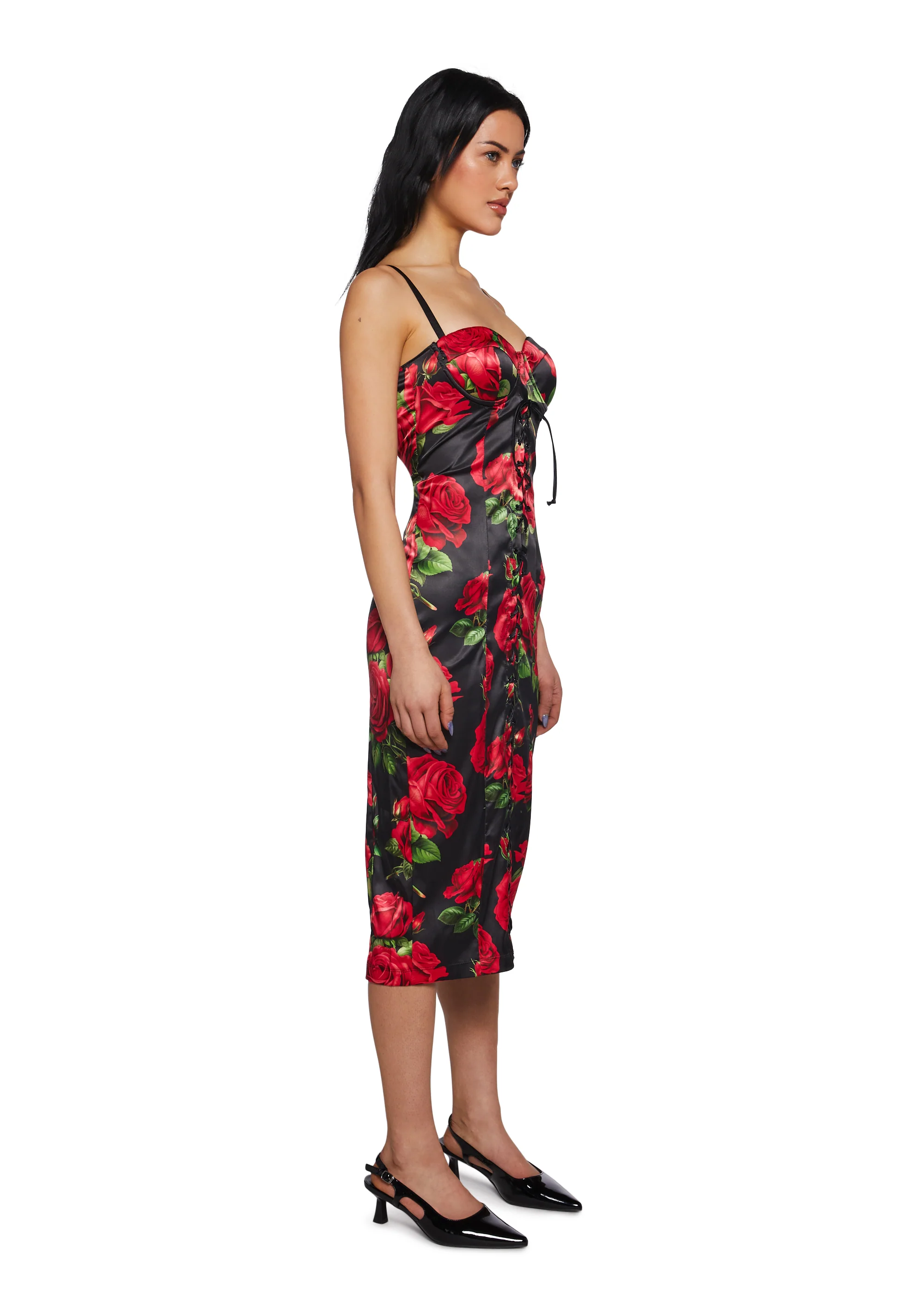 Romantic Getaway Midi Dress - Black - Image 3