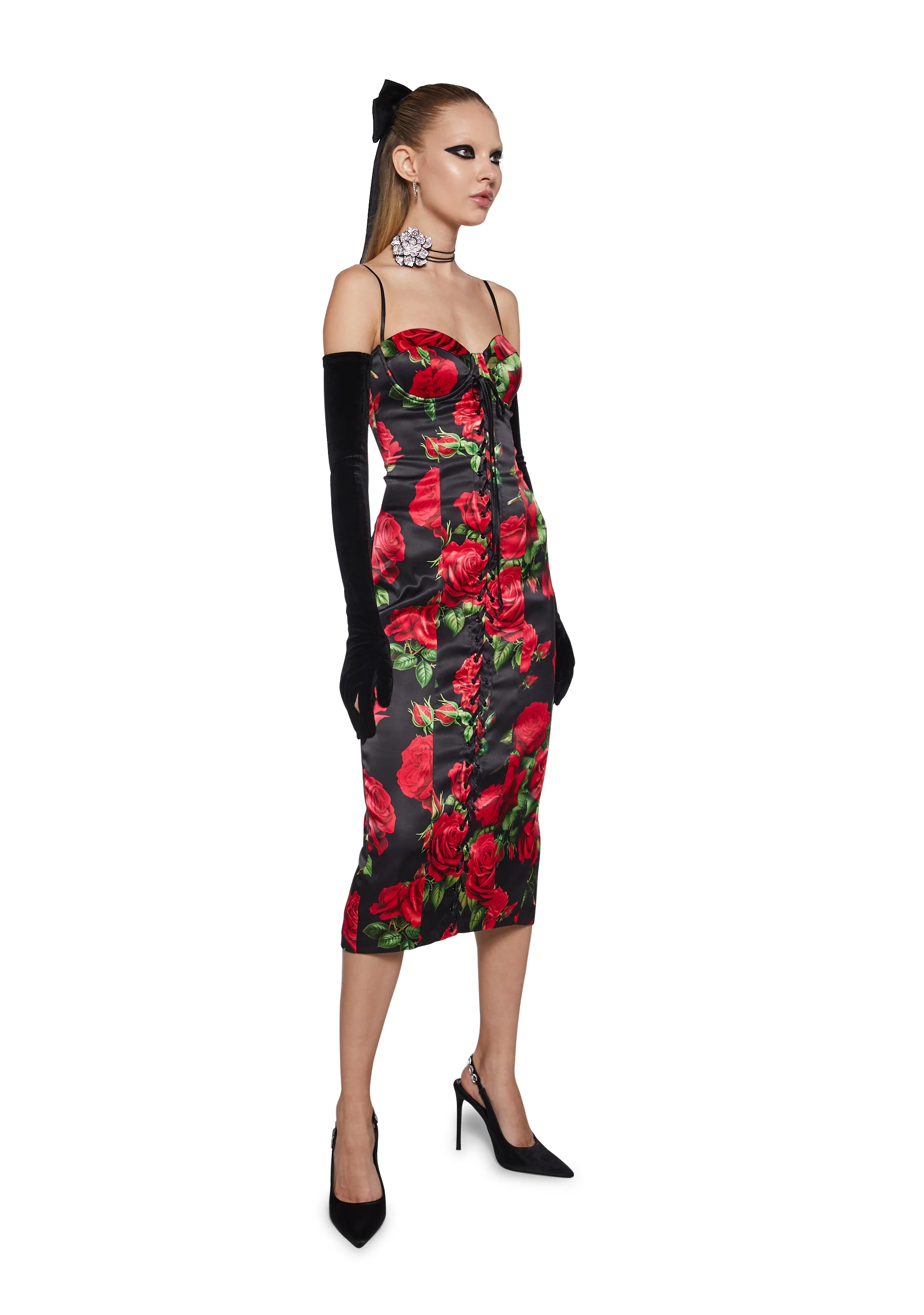 Romantic Getaway Midi Dress - Black - Image 6