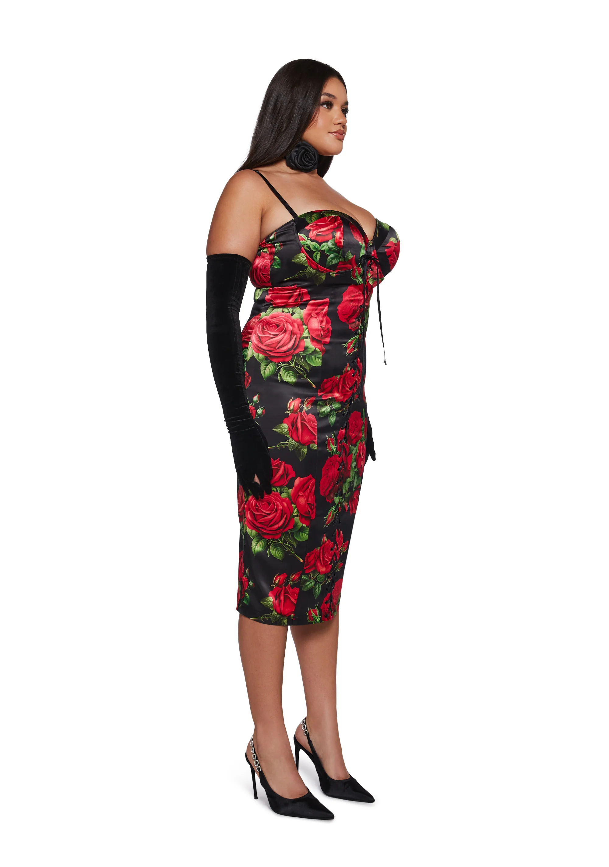 Romantic Getaway Midi Dress - Black - Image 8