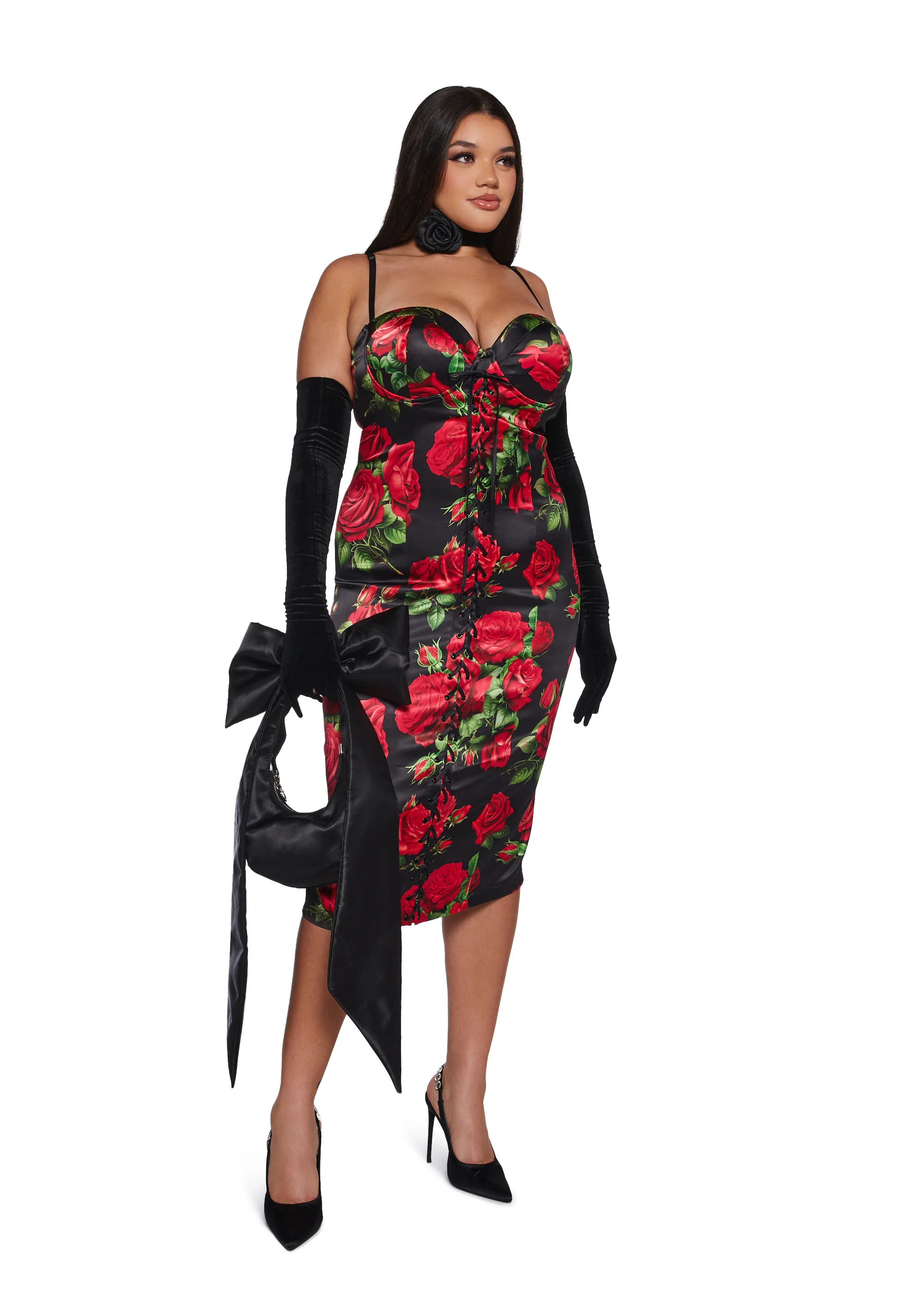 Romantic Getaway Midi Dress - Black - Image 9