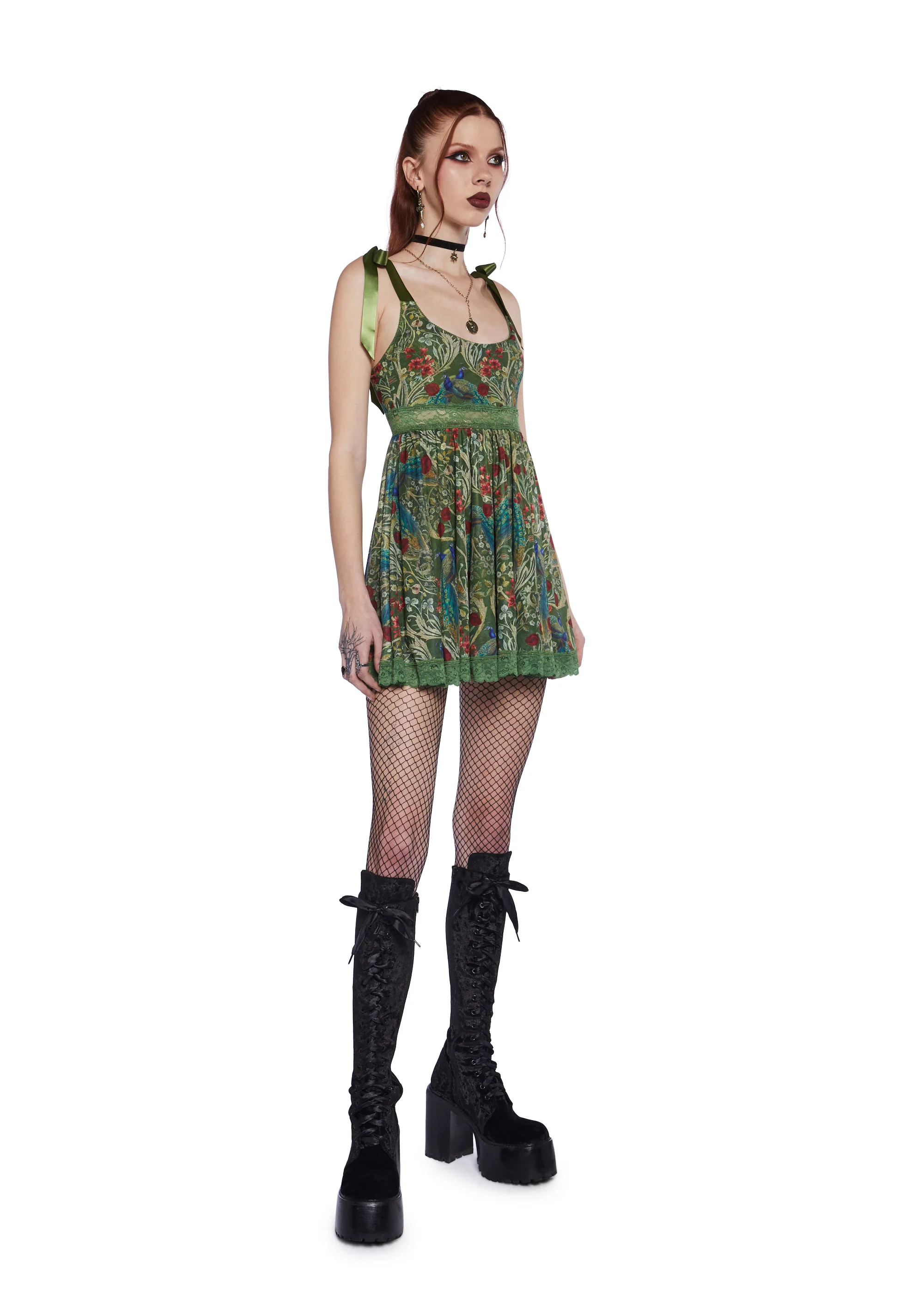 Romantic Mirage Babydoll Dress - Green - Image 2