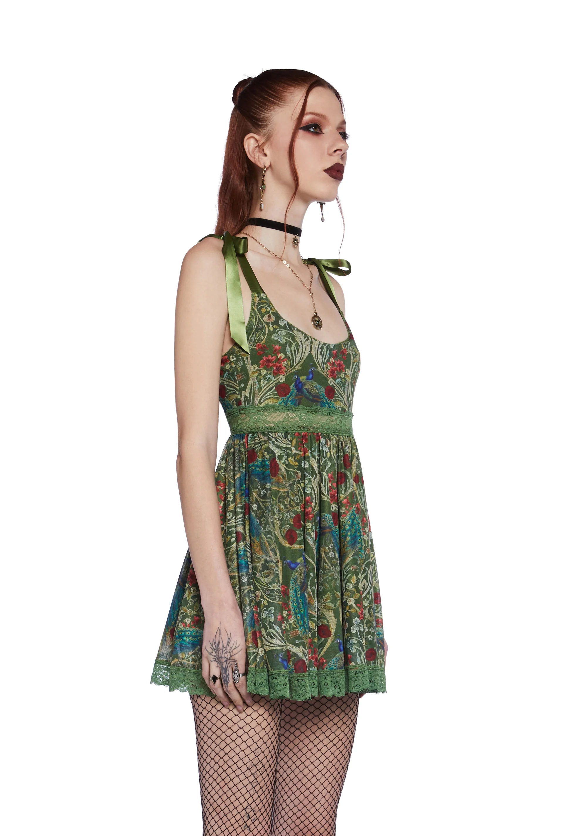Romantic Mirage Babydoll Dress - Green - Image 3