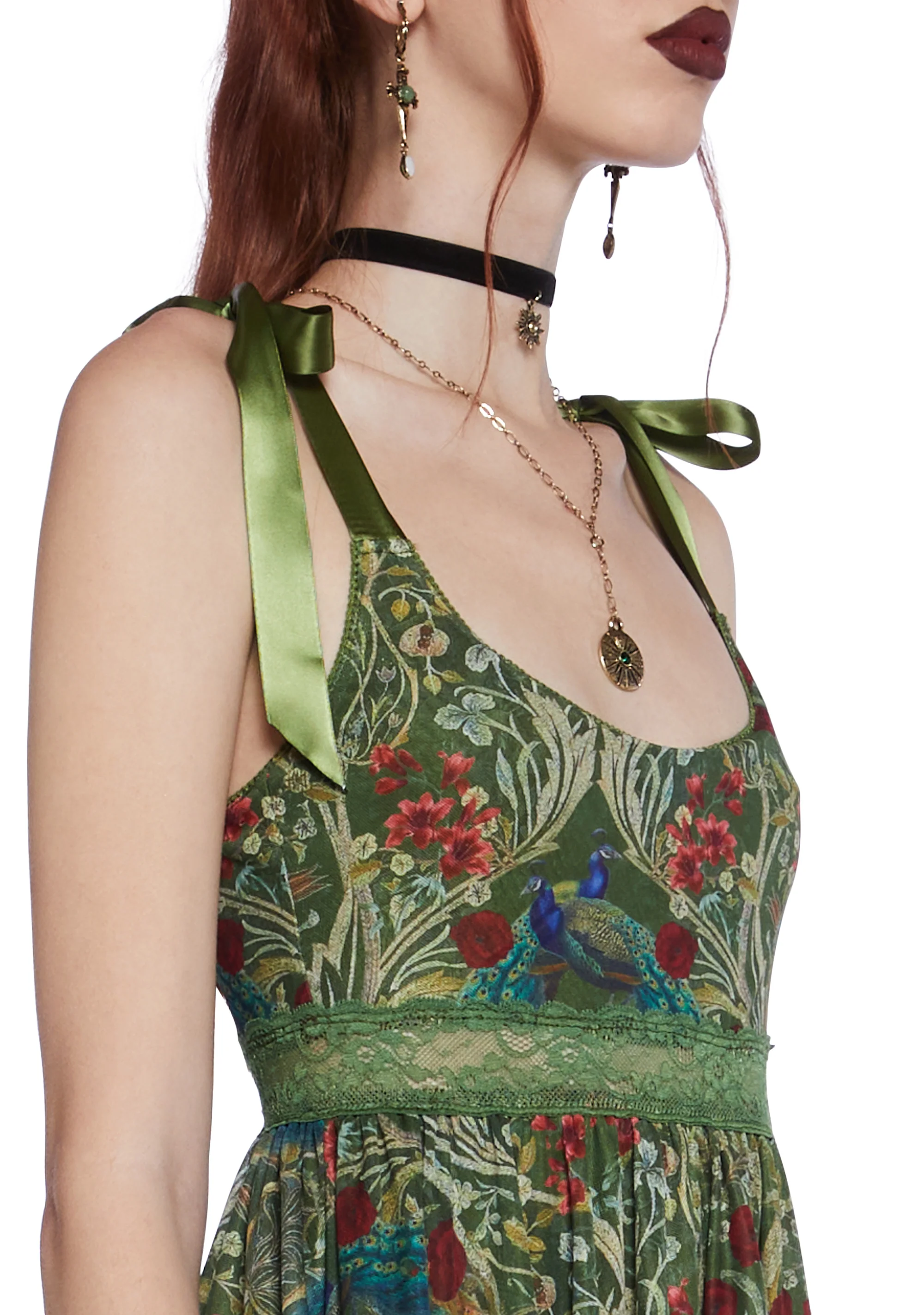 Romantic Mirage Babydoll Dress - Green - Image 5