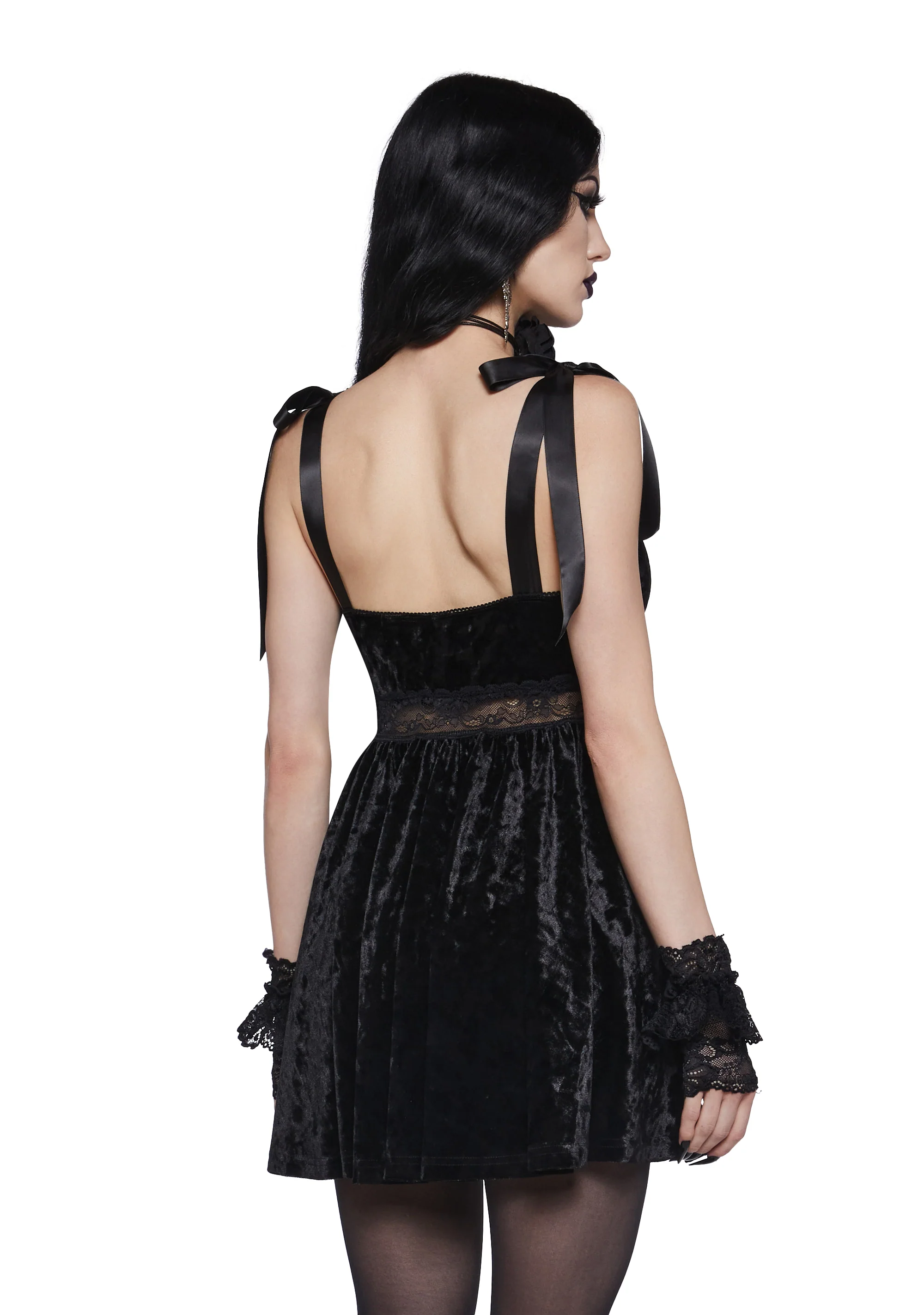 Romantic Mirage Babydoll Dress - Black - Image 5