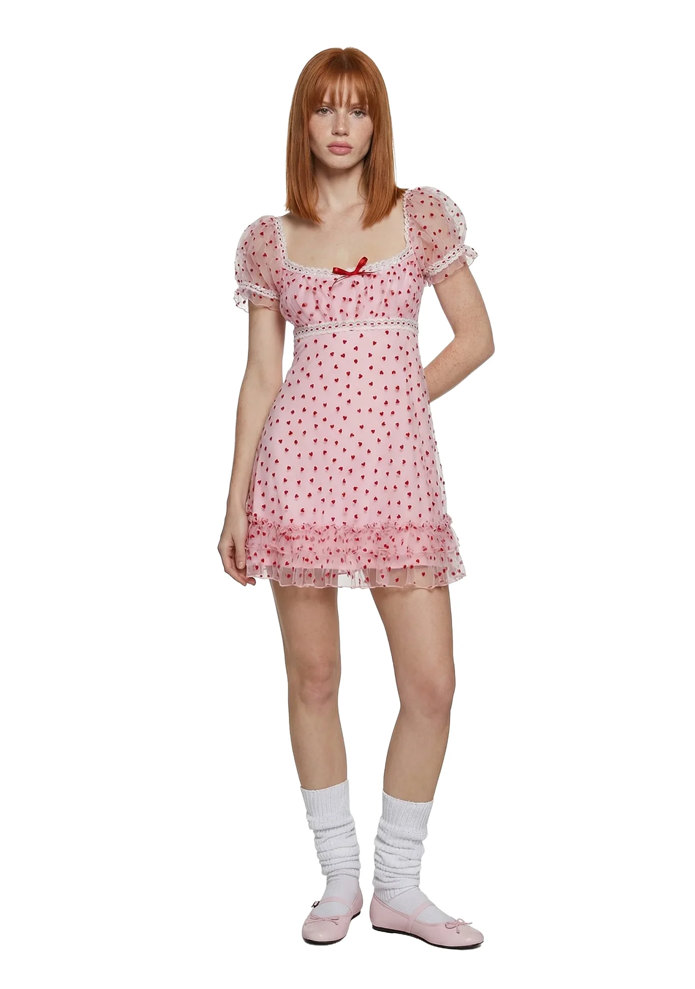 Romantic Words Babydoll Dress - Pink - Image 2