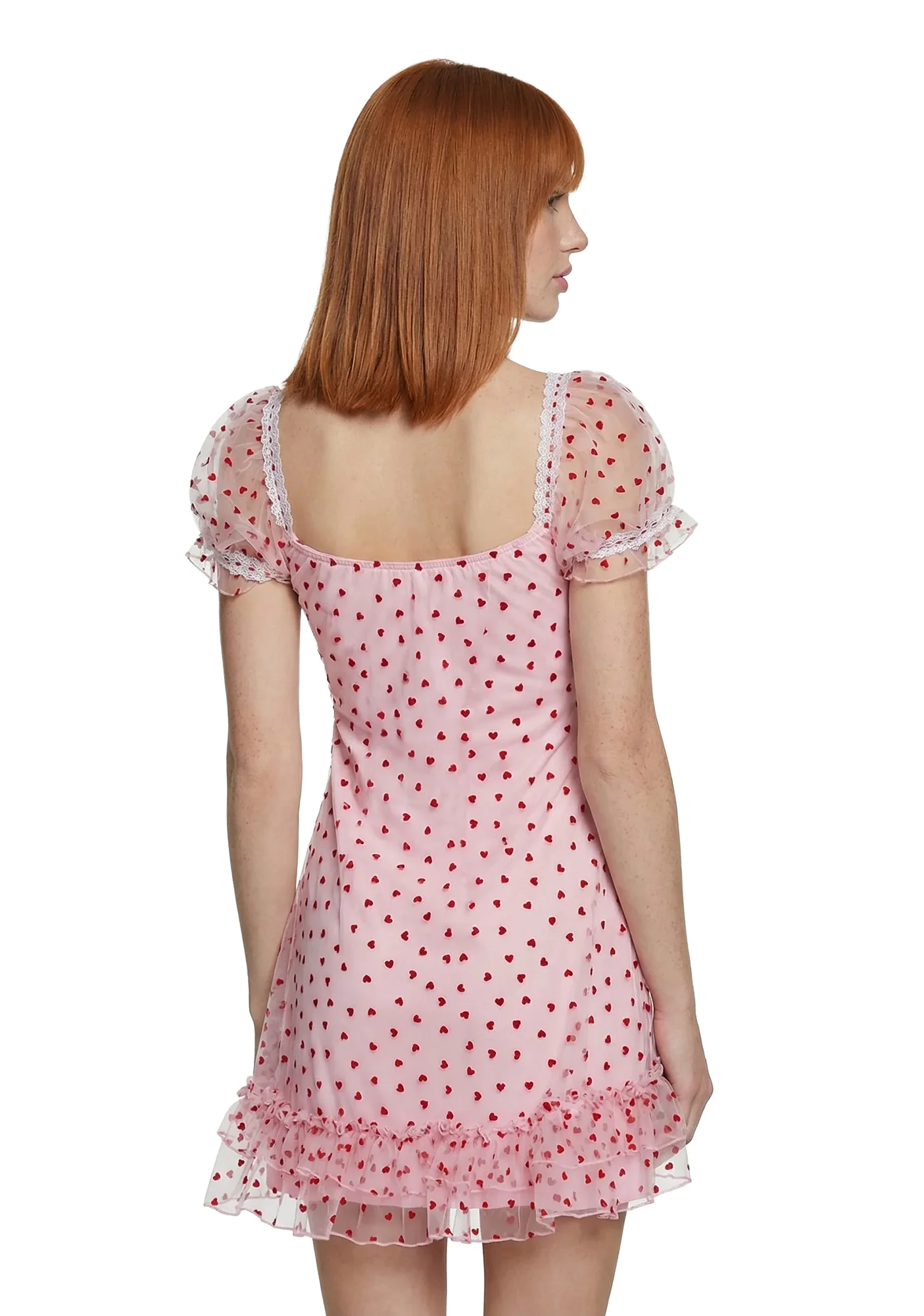 Romantic Words Babydoll Dress - Pink - Image 4