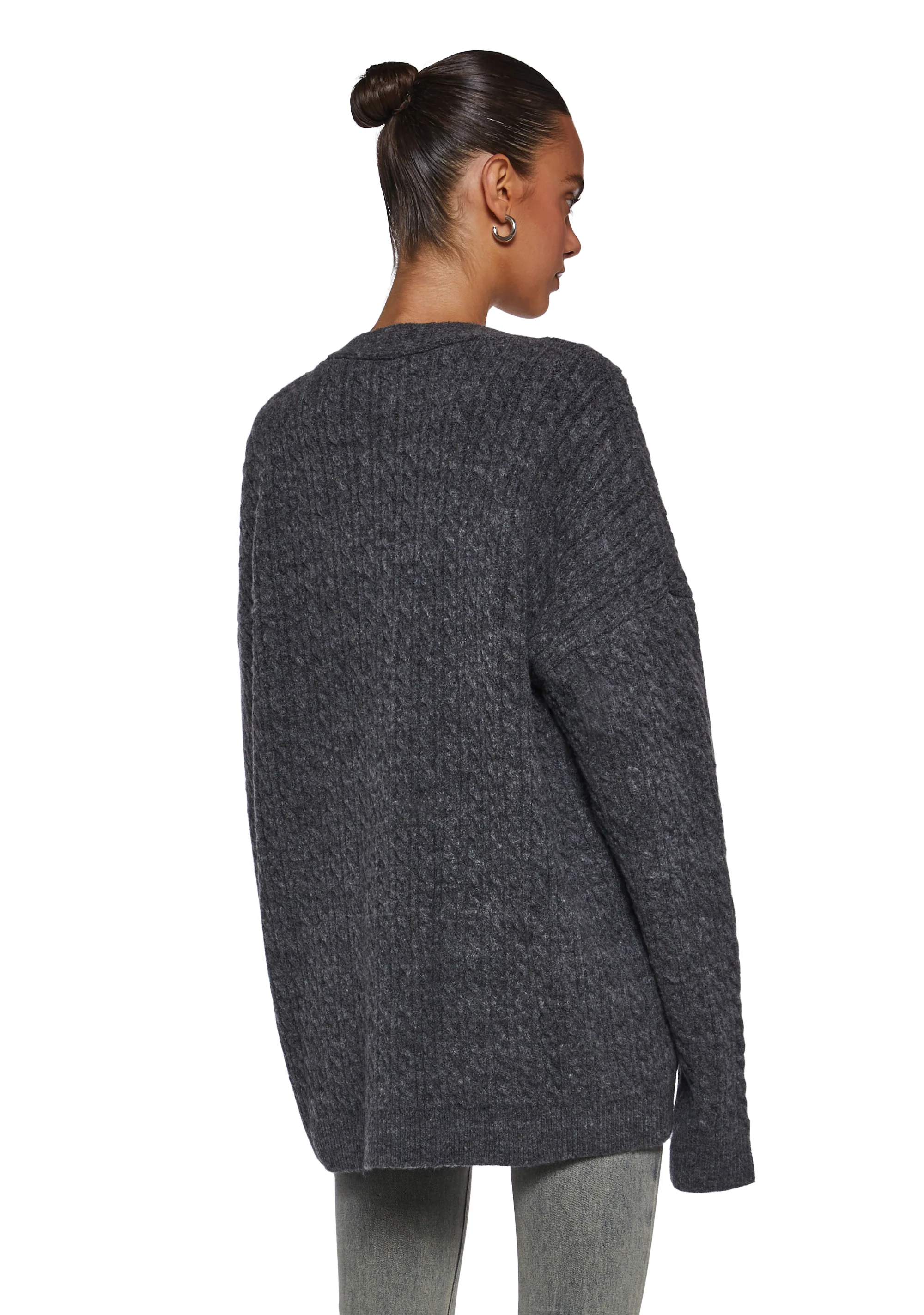 Rooftop Escape Knit Cardigan - Gray - Image 4