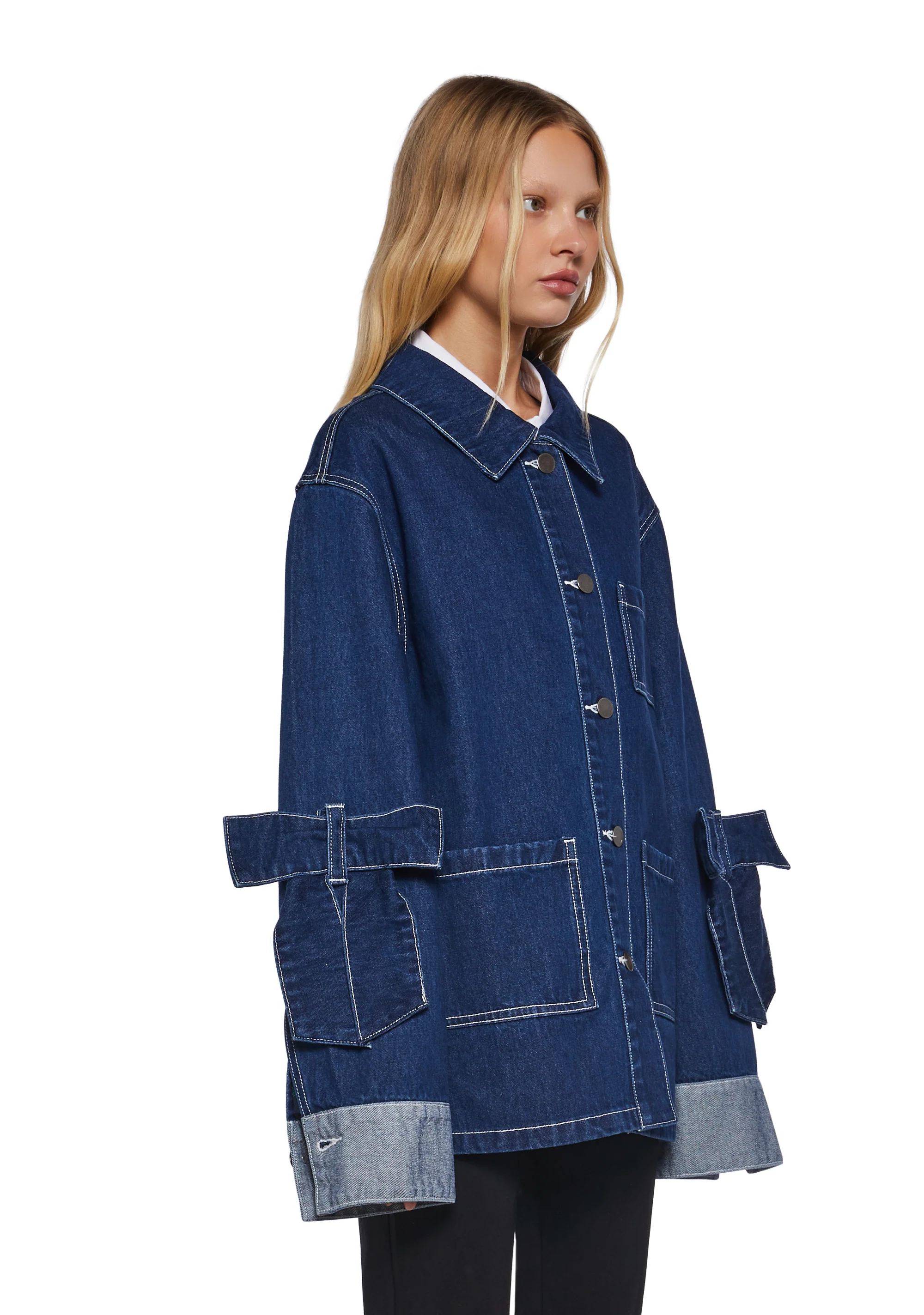 Rooftop Lounging Denim Coat - Image 3