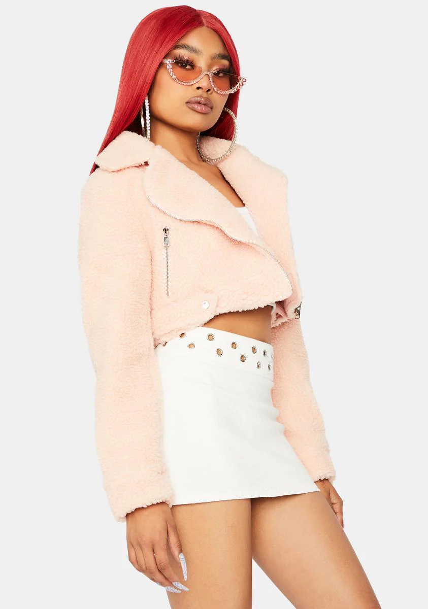 Rose Crop Me Out Sherpa Jacket - Image 2