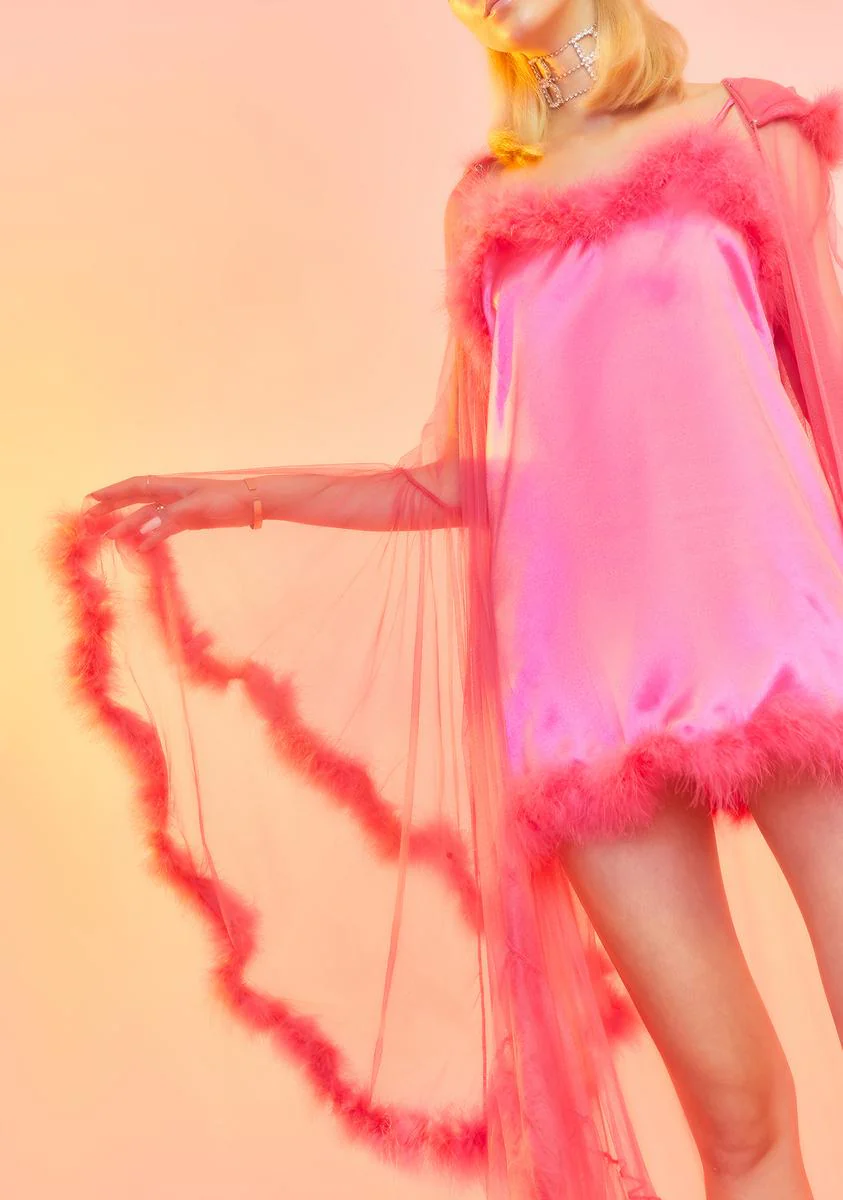 Rose Pixie Luxxx Feathered Robe - Image 3