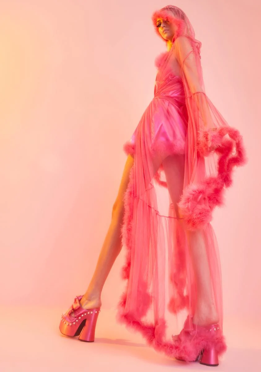 Rose Pixie Luxxx Feathered Robe - Image 4