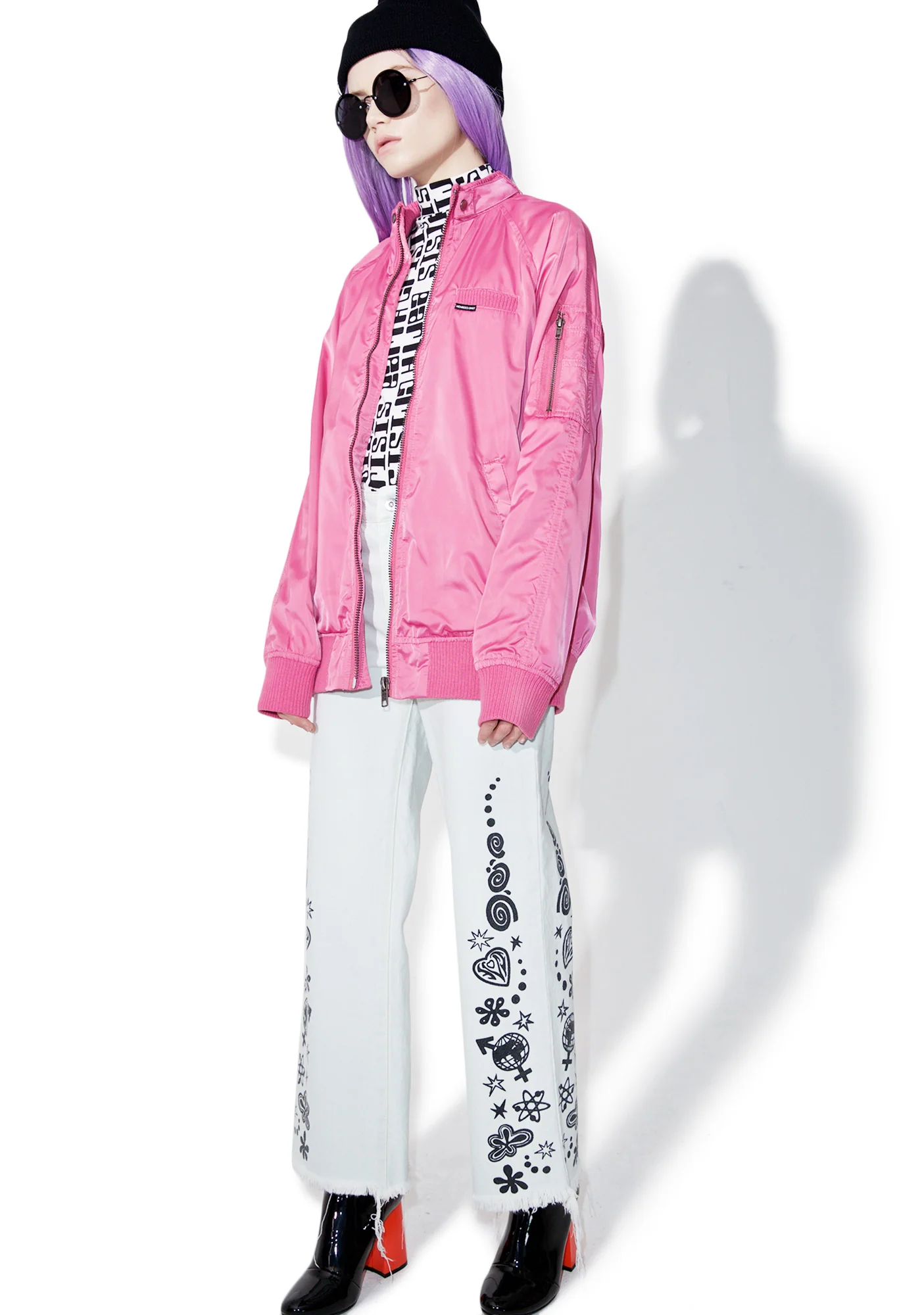 Rose Washed Satin Boyfriend Jacket - Image 5