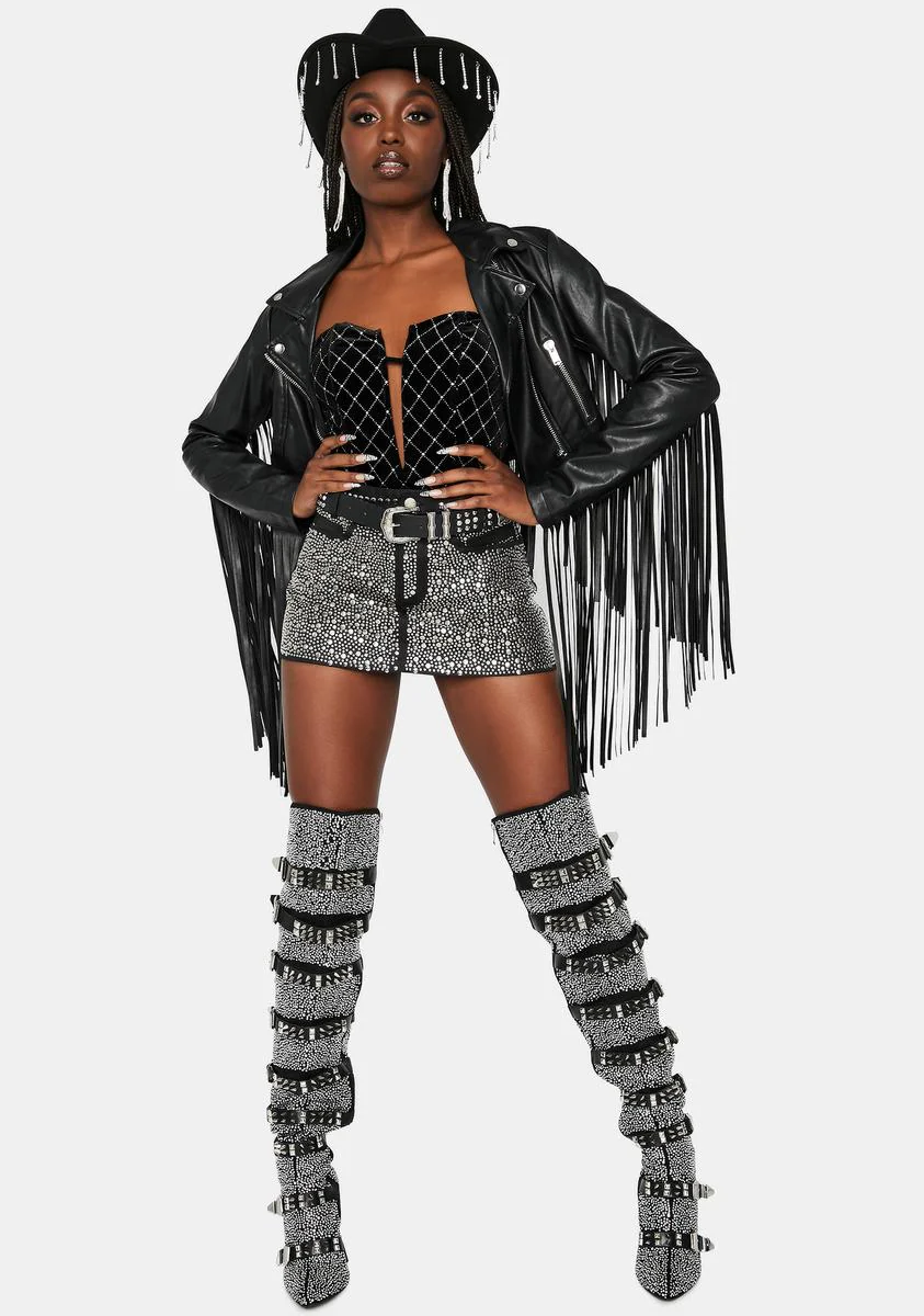 Round Of Applause Velvet Bodysuit - Image 3