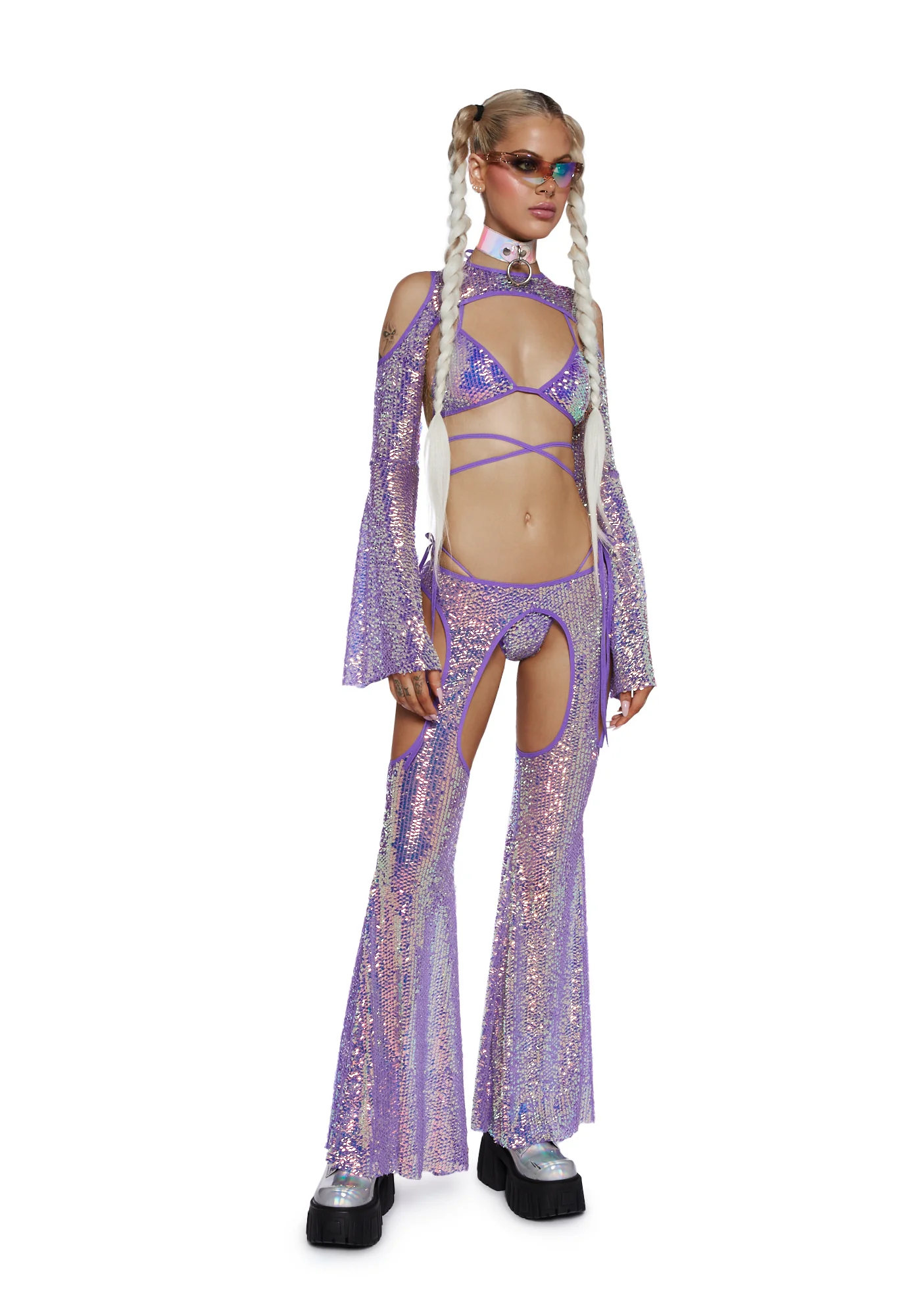 Royal Reef Diva Sequin Chaps Set - Purple - Image 2