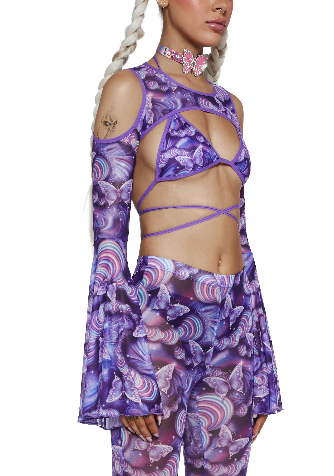 Pixie Wishes Printed Shrug - Purple - Image 5