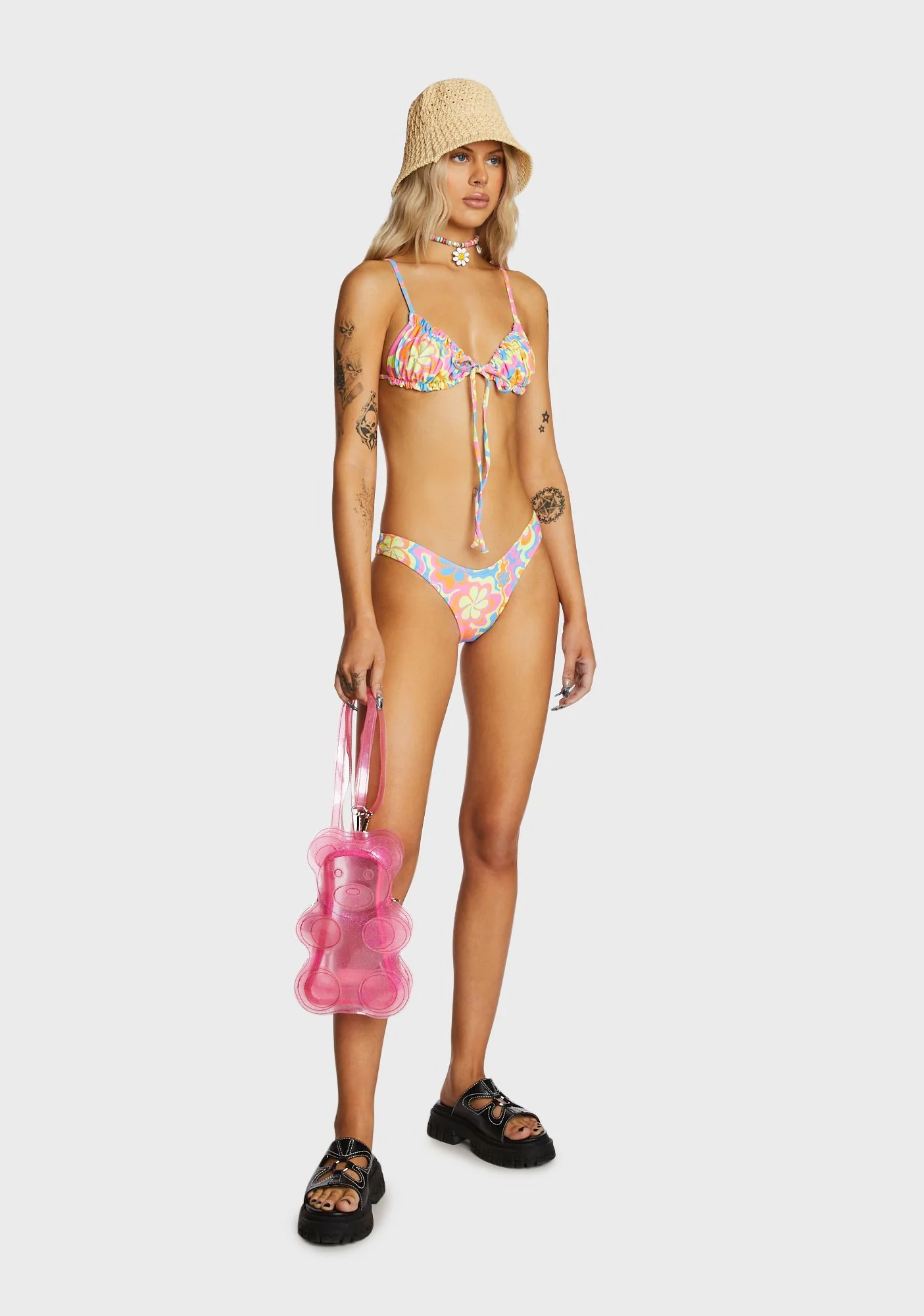 Ruched Bralette Bikini Top - Lovey Dovey - Image 3