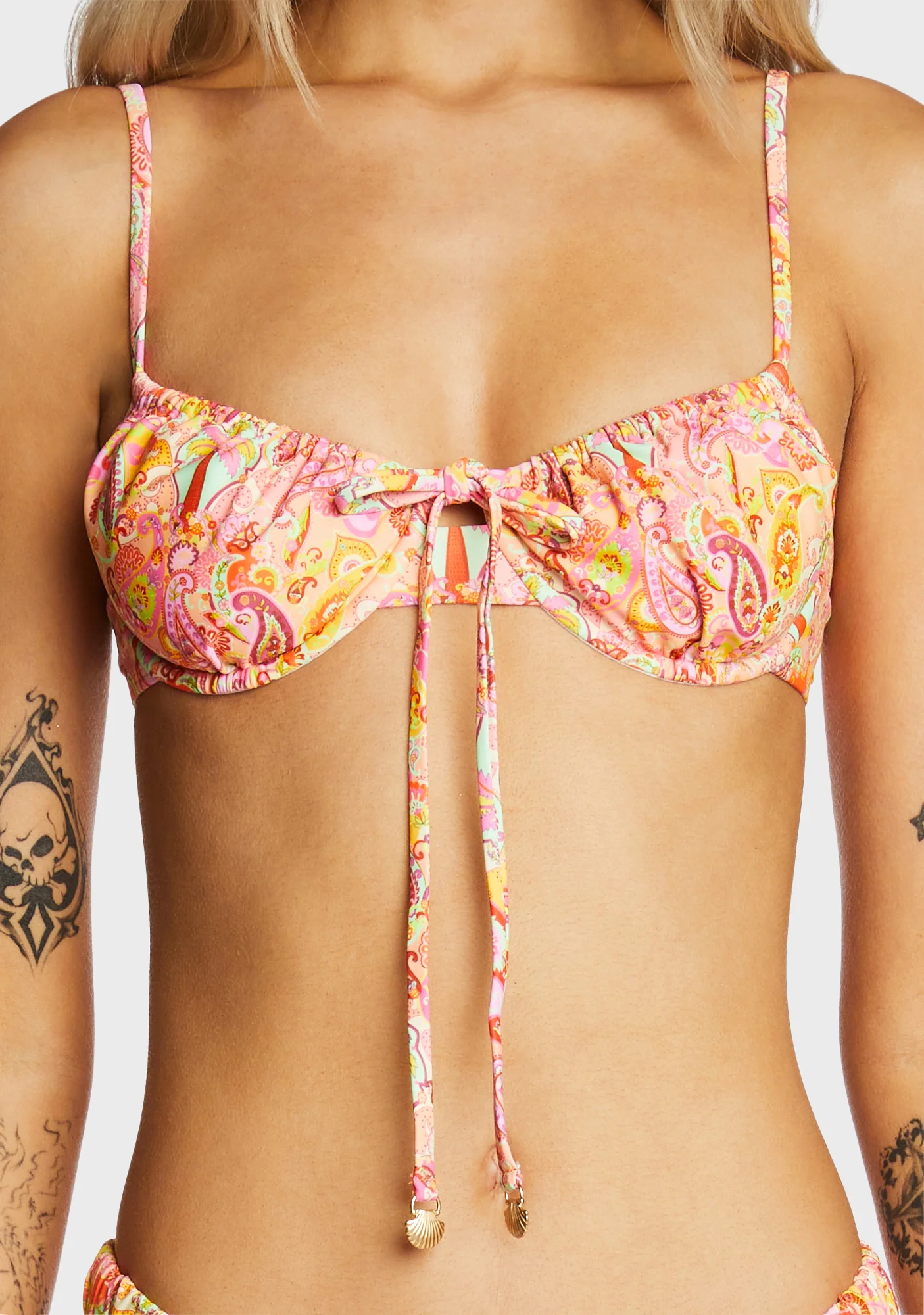 Ruched Underwire Bra Bikini Top - Bahama Rama - Image 2