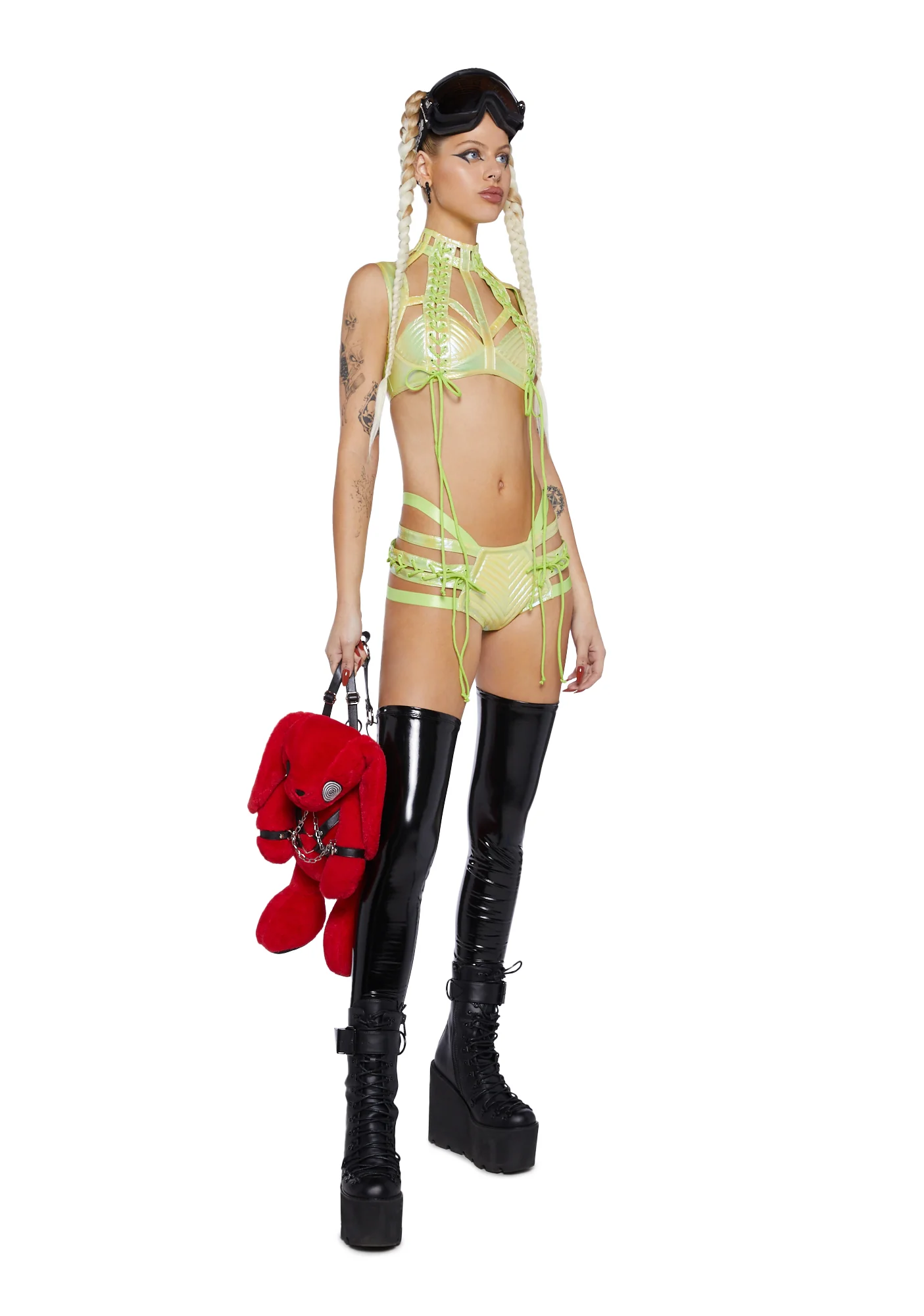Rude Awakening Harness Bra Top - Green - Image 2