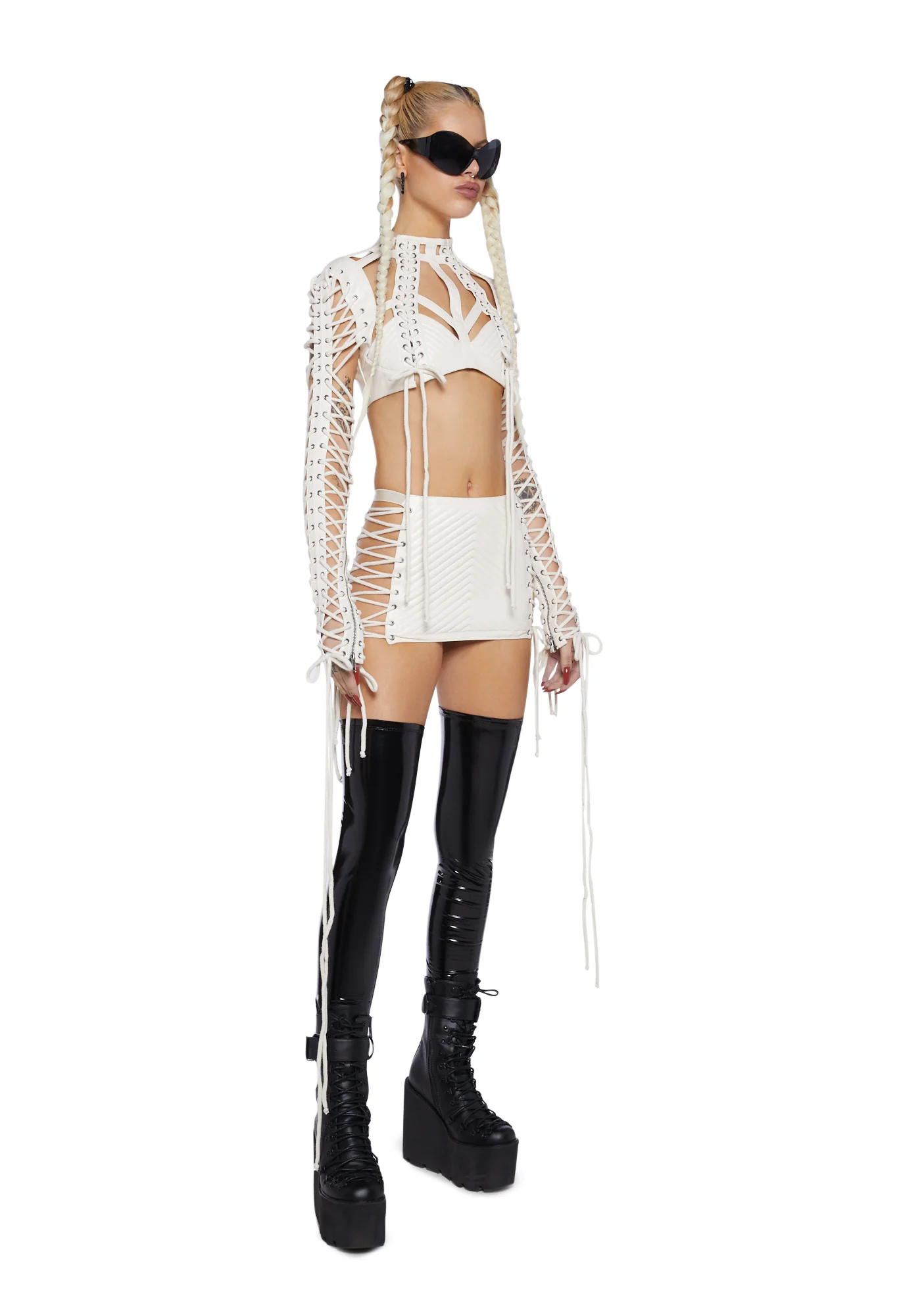 Rude Awakening Mini Skirt - White - Image 2