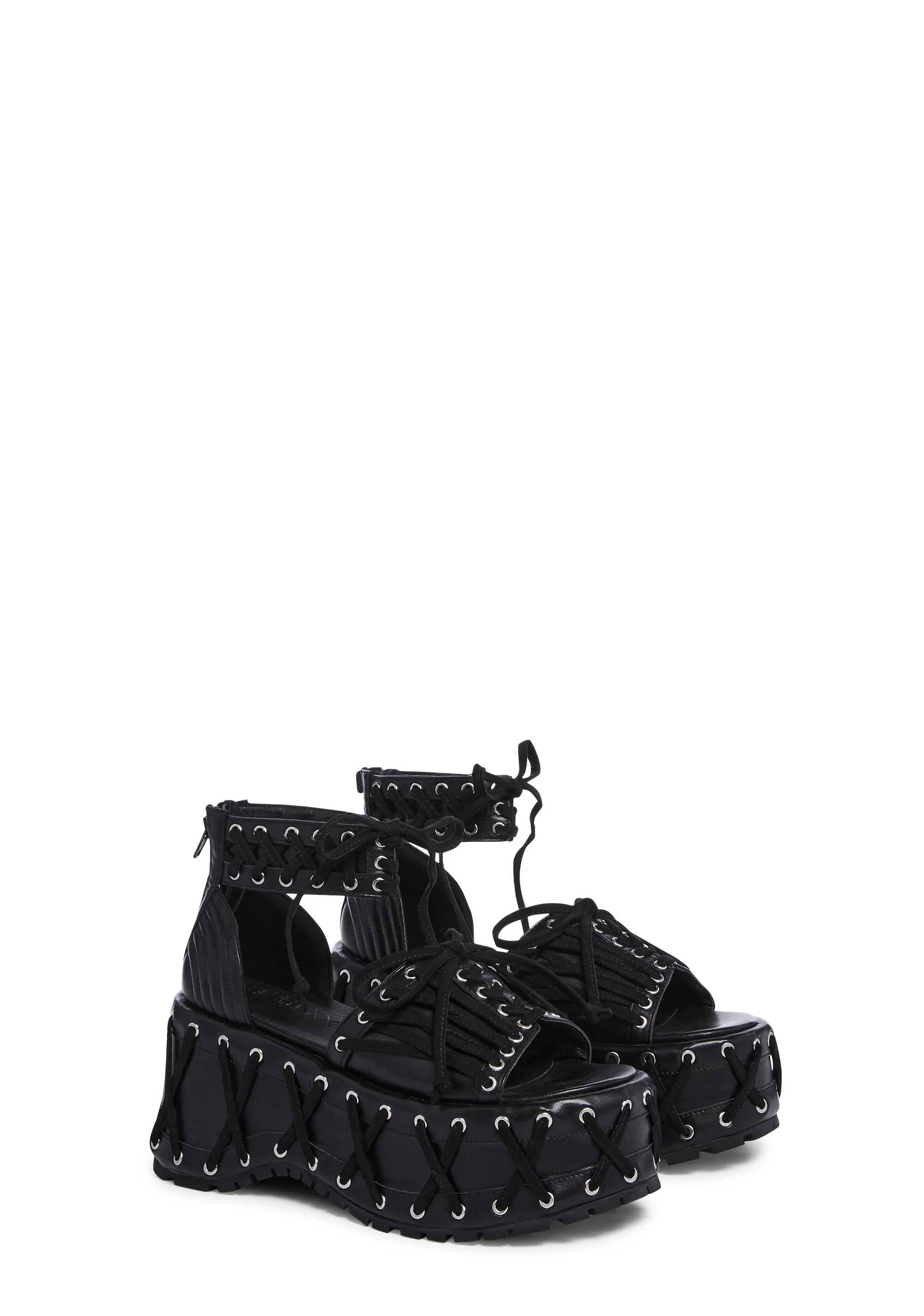 Rude Awakening Platform Sandals - Black - Image 3