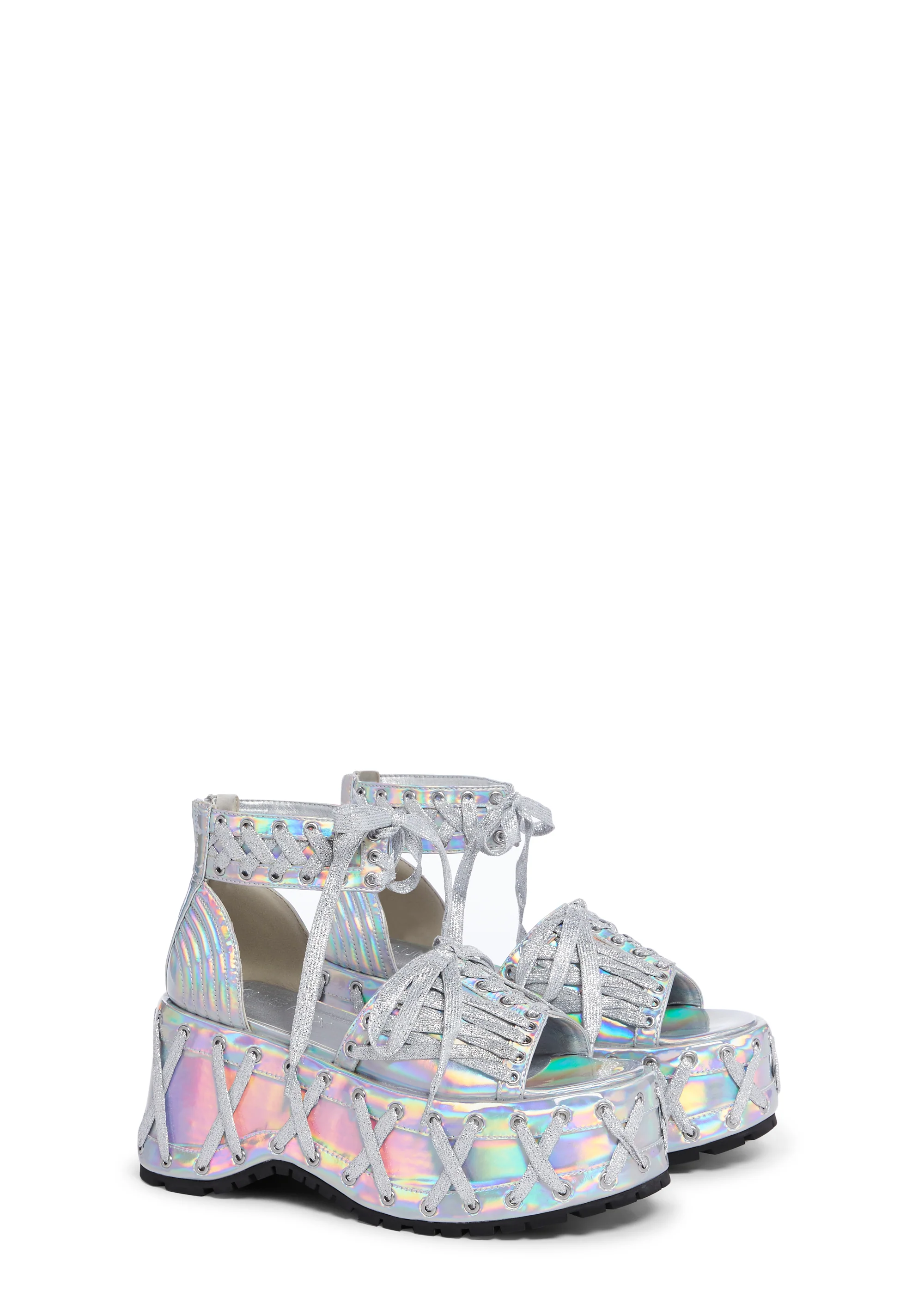 Rude Awakening Platform Sandals - Holo - Image 4