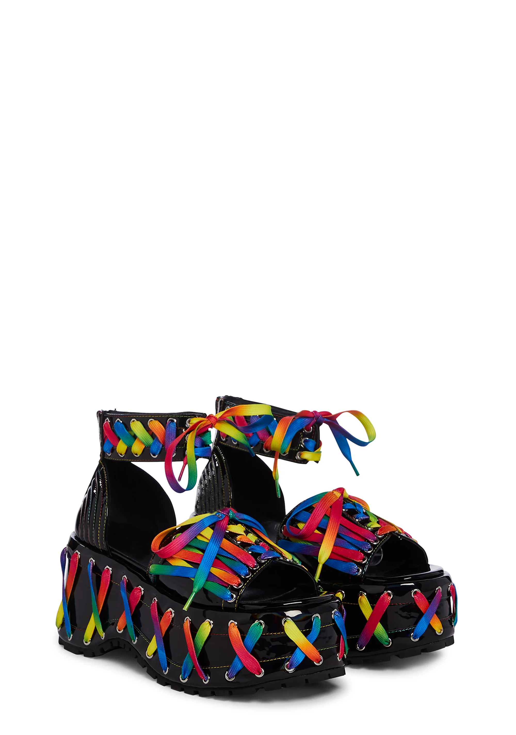 Rude Awakening Platform Sandals - Rainbow - Image 3