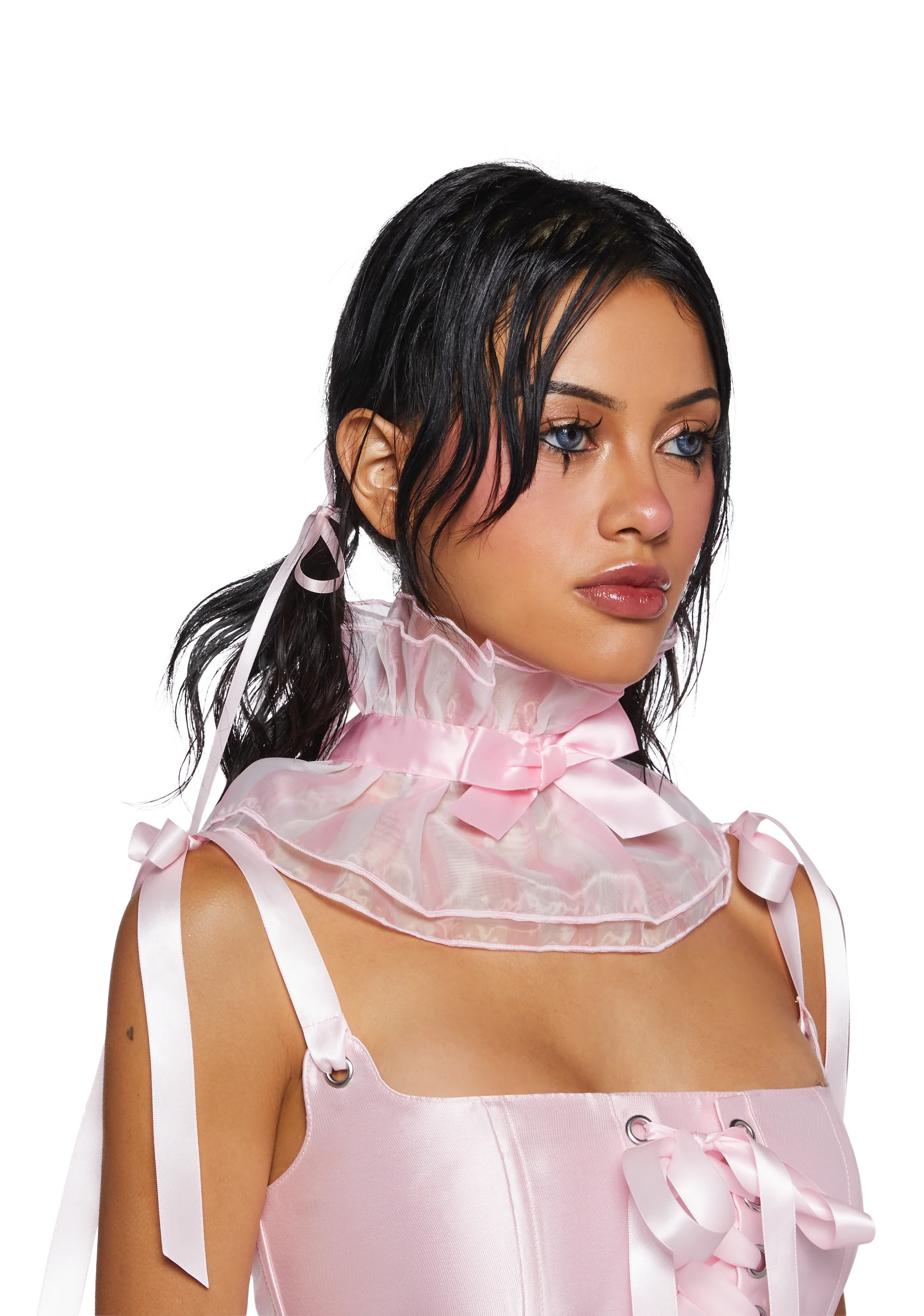 Ruffled Collar With Bow - Image 2