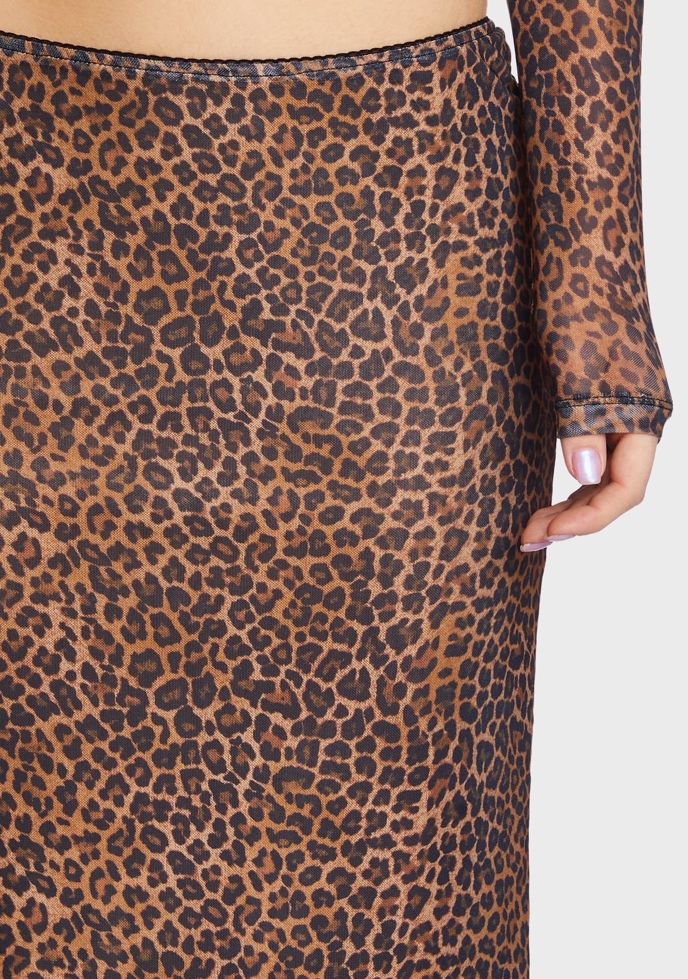 Rujha Midi Skirt - Mesh Rar Leopard - Image 2