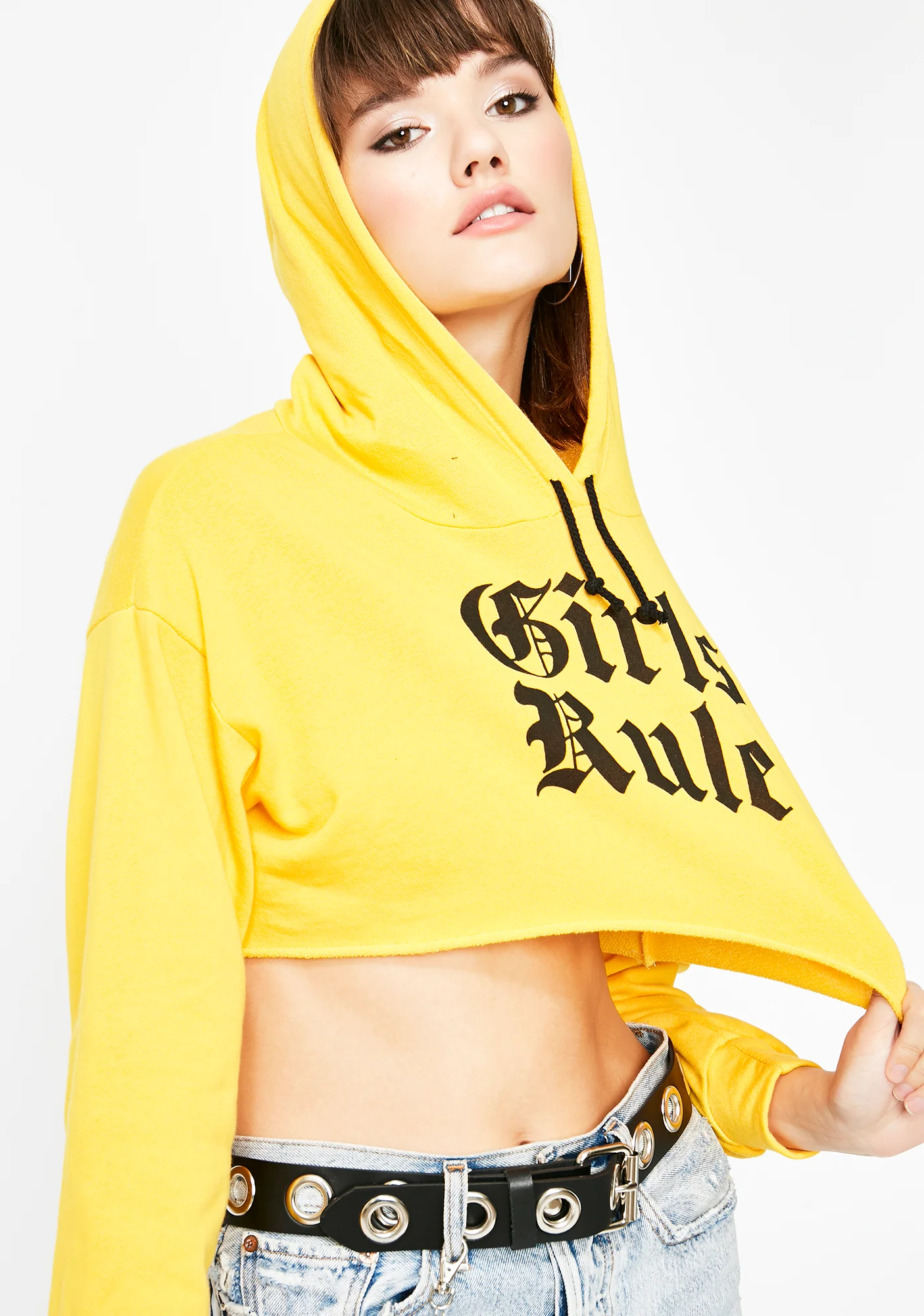Runnin' The World Cropped Hoodie - Image 3