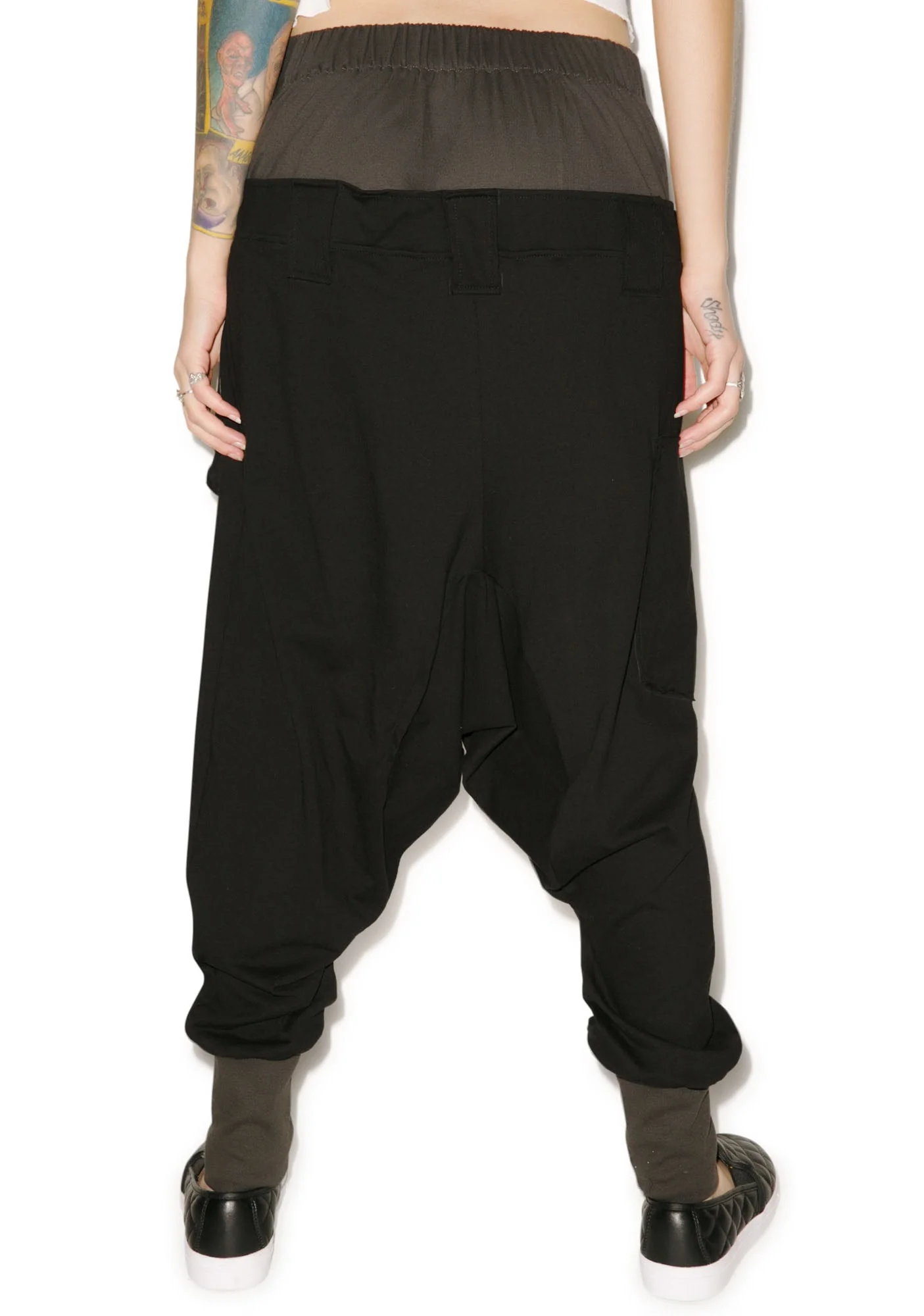 Rust Drop Crotch Pants - Dark Green - Image 9