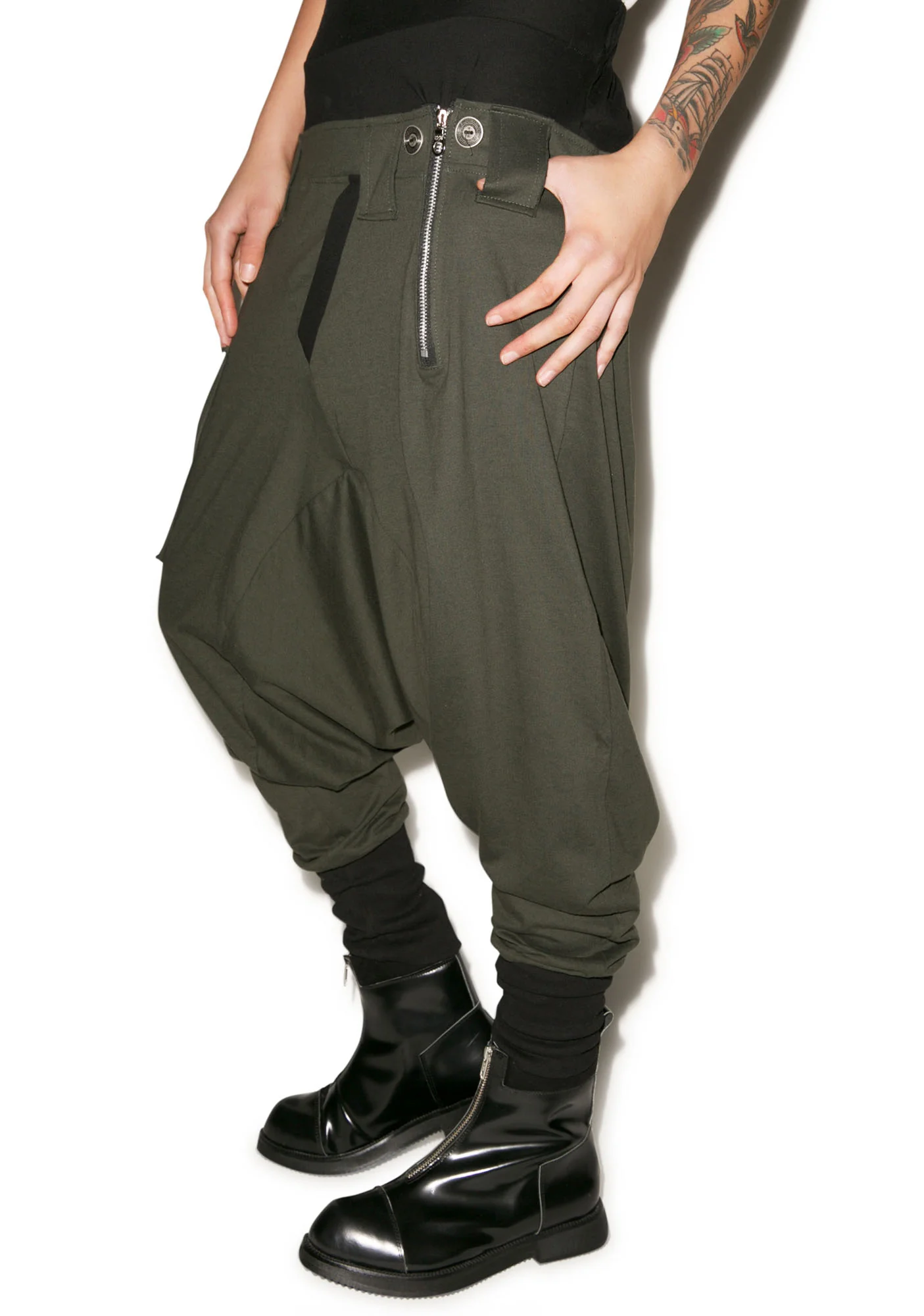 Rust Drop Crotch Pants - Image 4