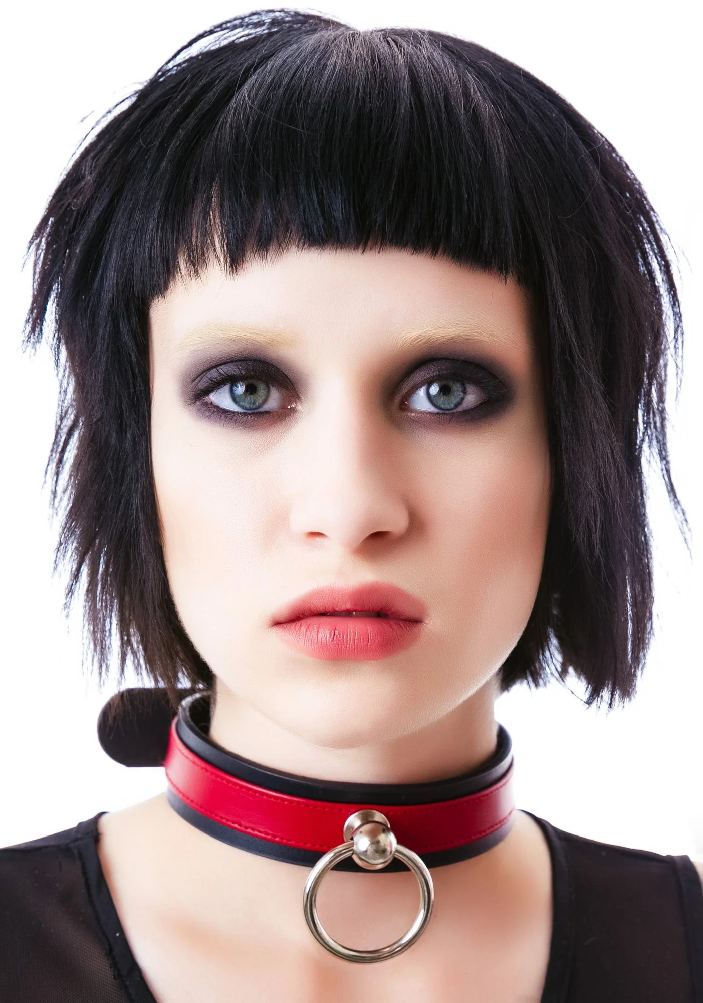 Saddle Stud O Ring Choker - Red - Image 4