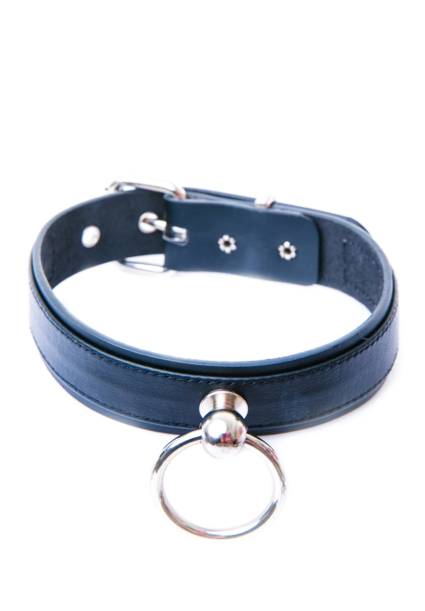 Saddle Stud O Ring Choker - White - Image 6